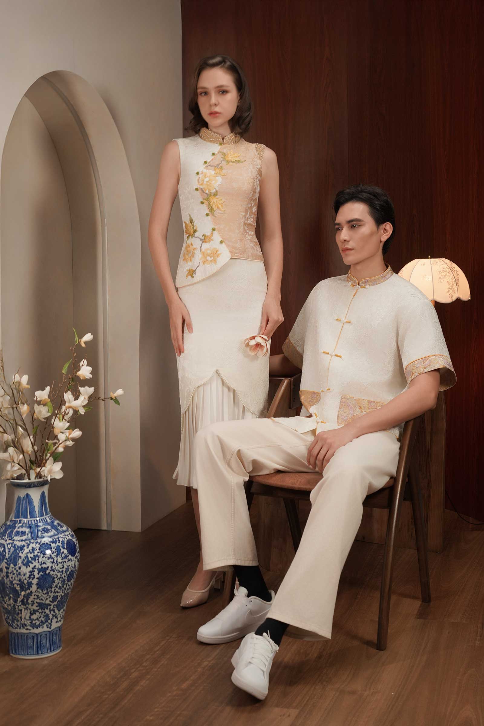 Solenia Qipao Top (Light Gold) - Image 6