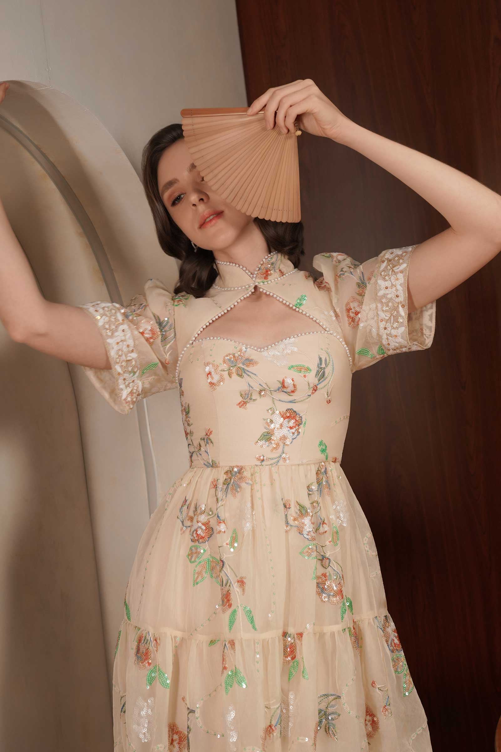 Fleur Qipao (Champagne) - Image 6