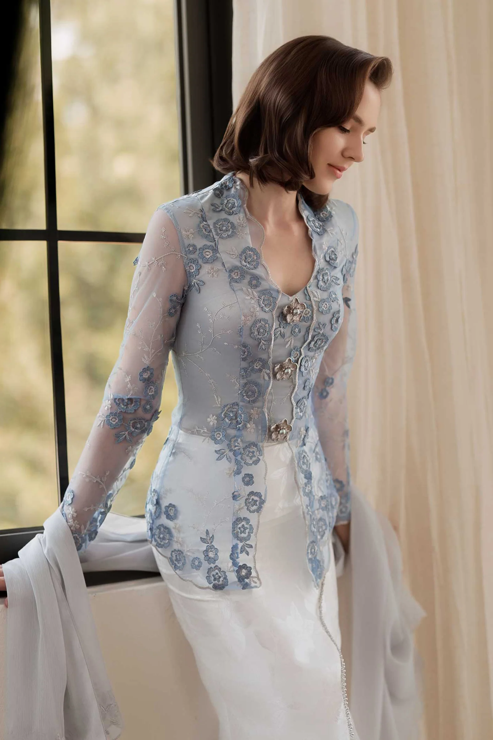 Mawar Kebaya Top (Blue) - Image 11