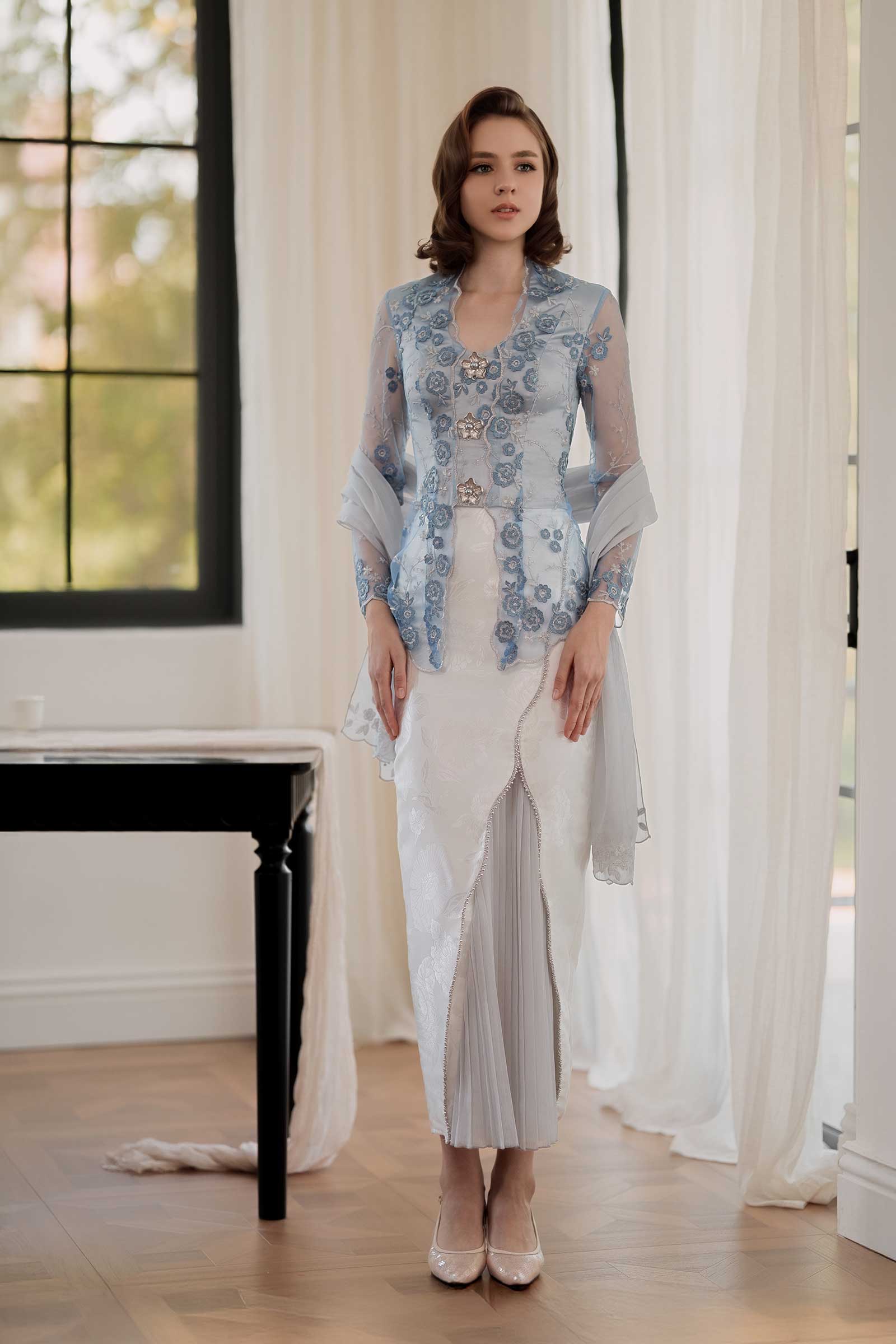 Mawar Kebaya Top (Blue) - Image 12