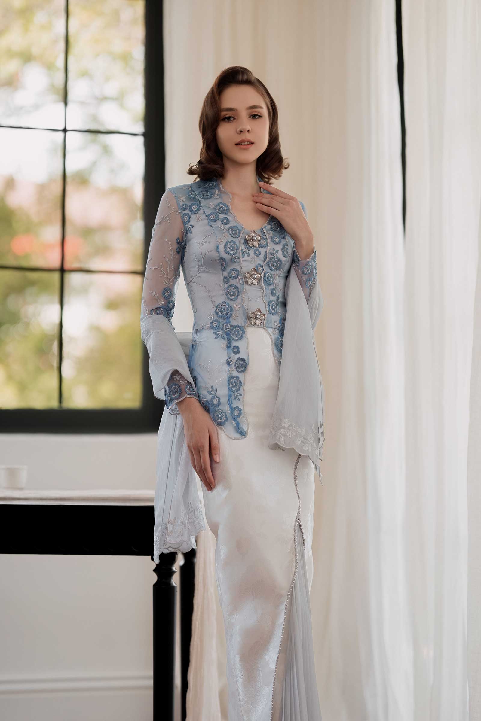 Mawar Kebaya Top (Blue) - Image 14