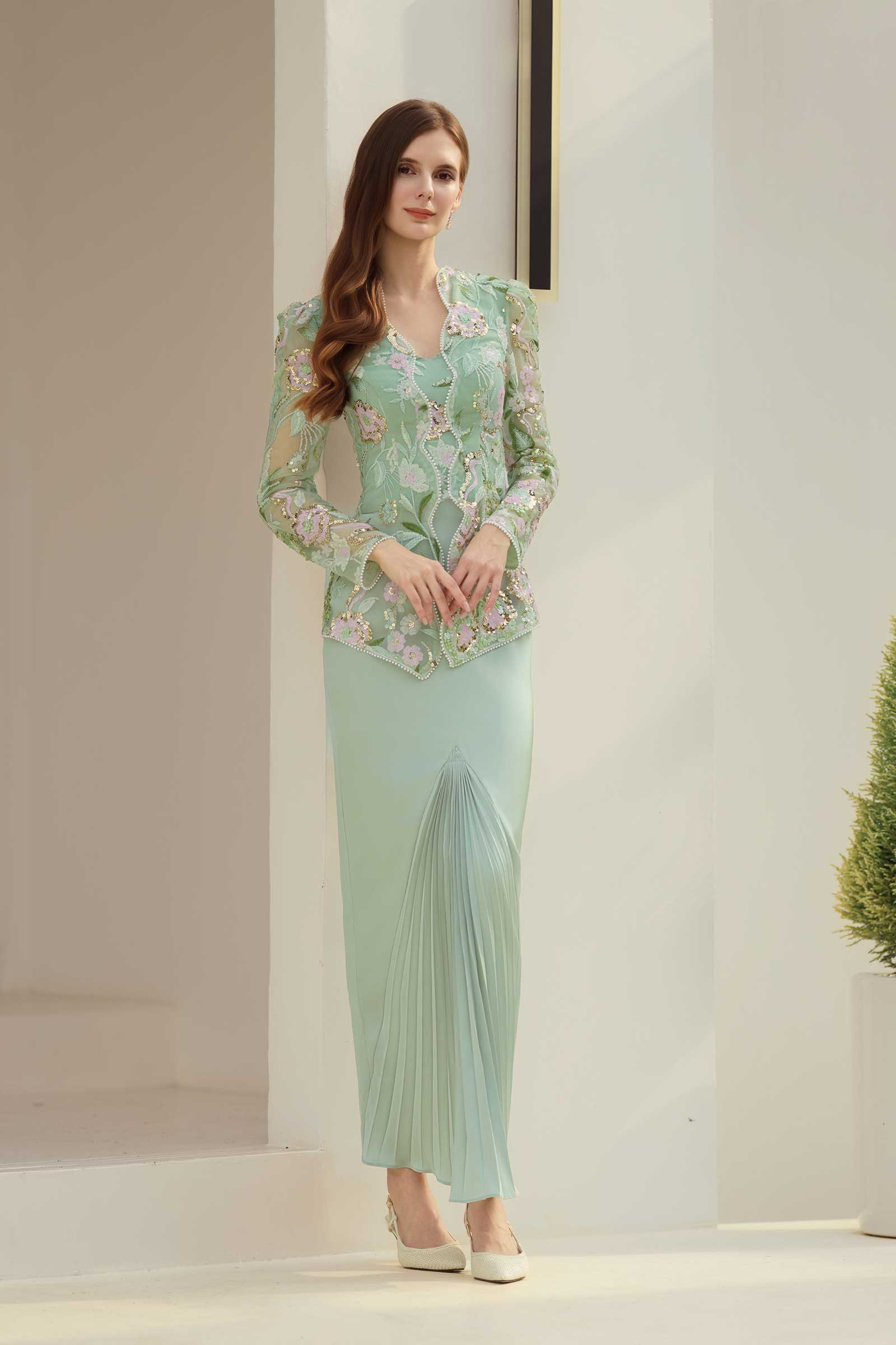 Emerelle Kebaya Top (Mint) - Image 2