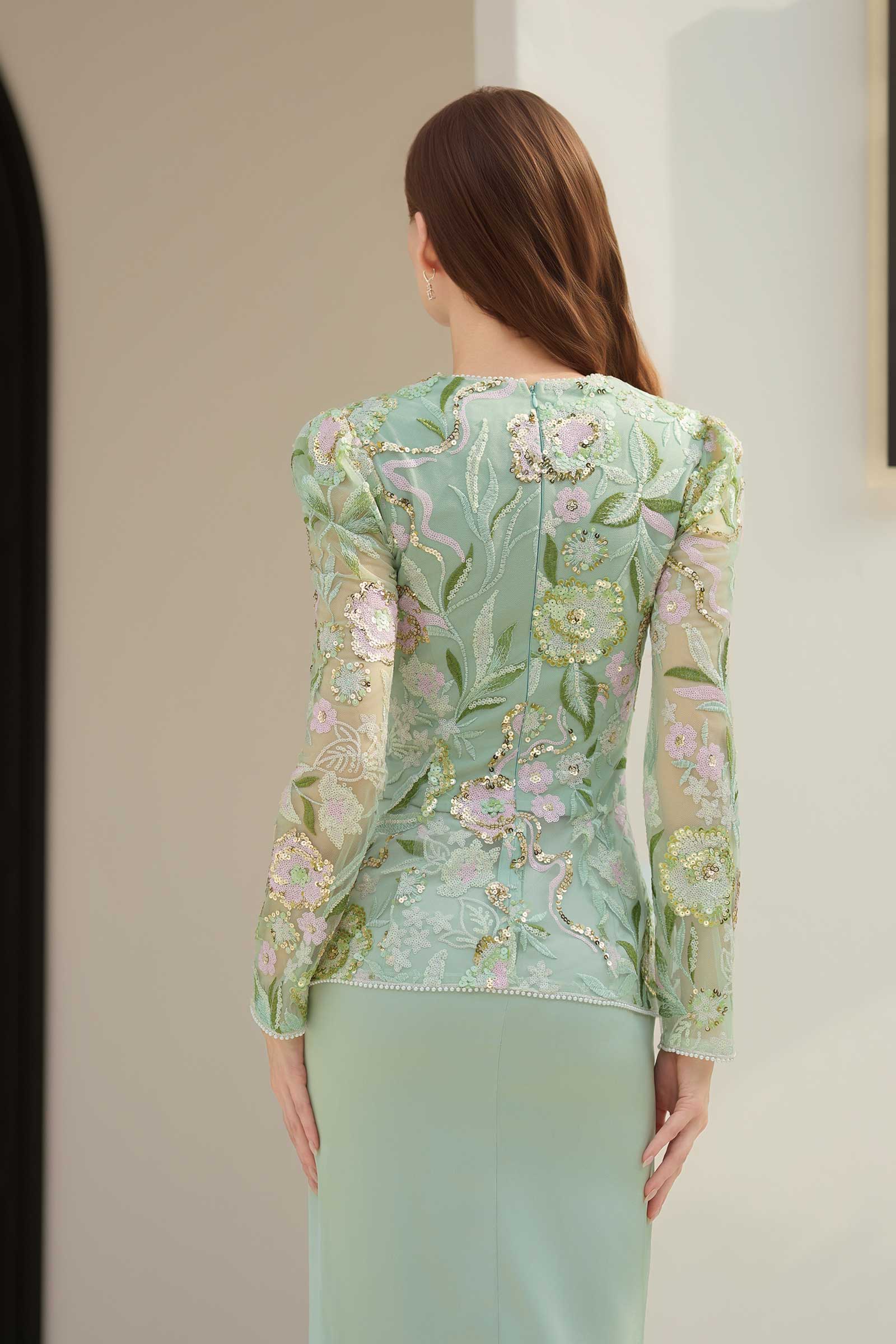 Emerelle Kebaya Top (Mint) - Image 4
