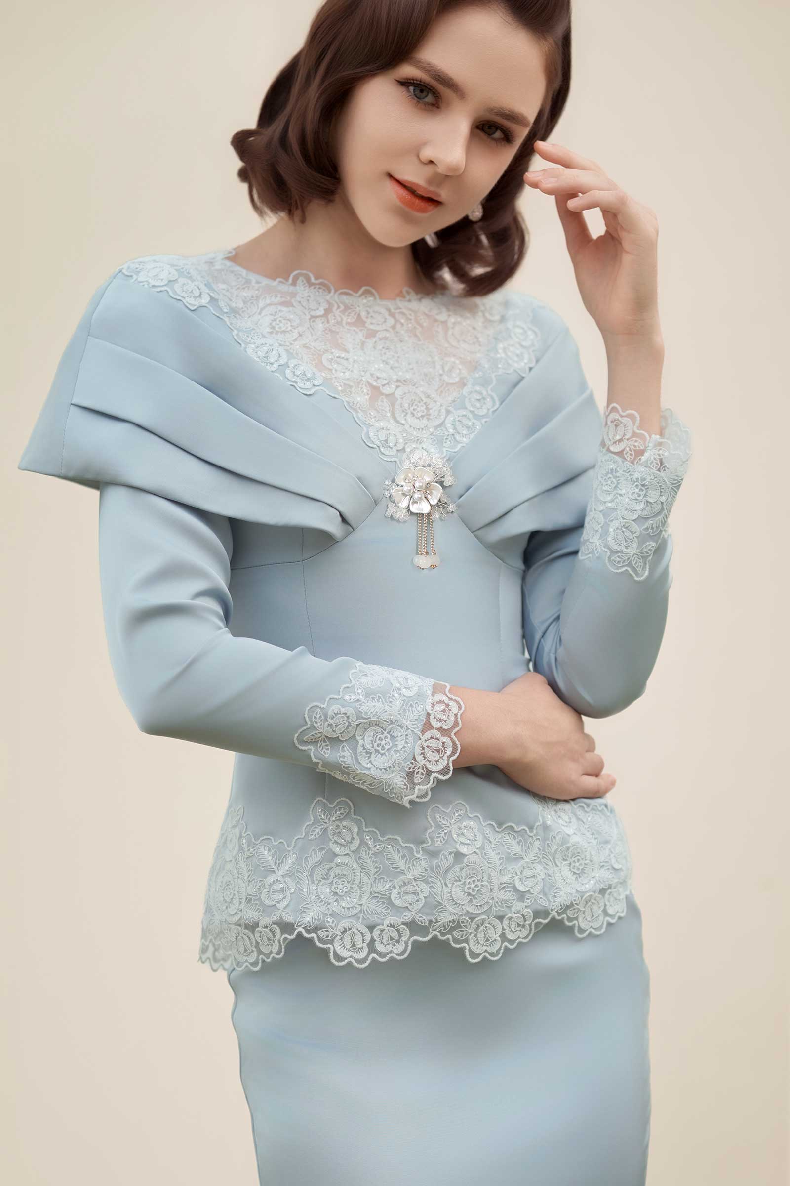 Rembulan Kebaya Set (Blue) - Image 11