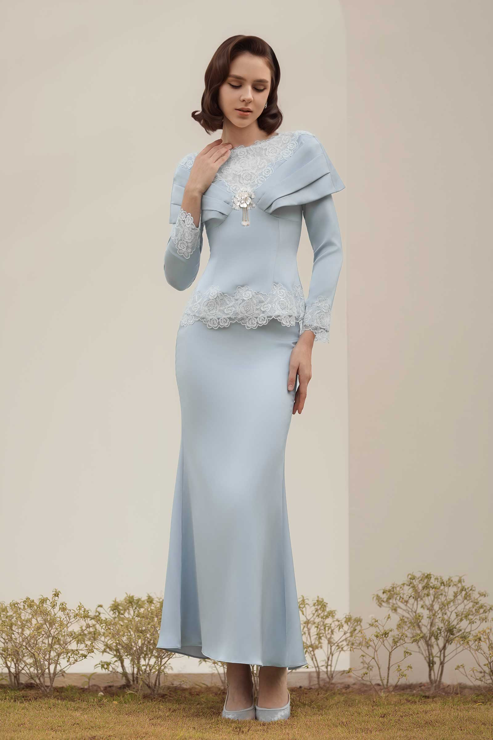 Rembulan Kebaya Set (Blue) - Image 3