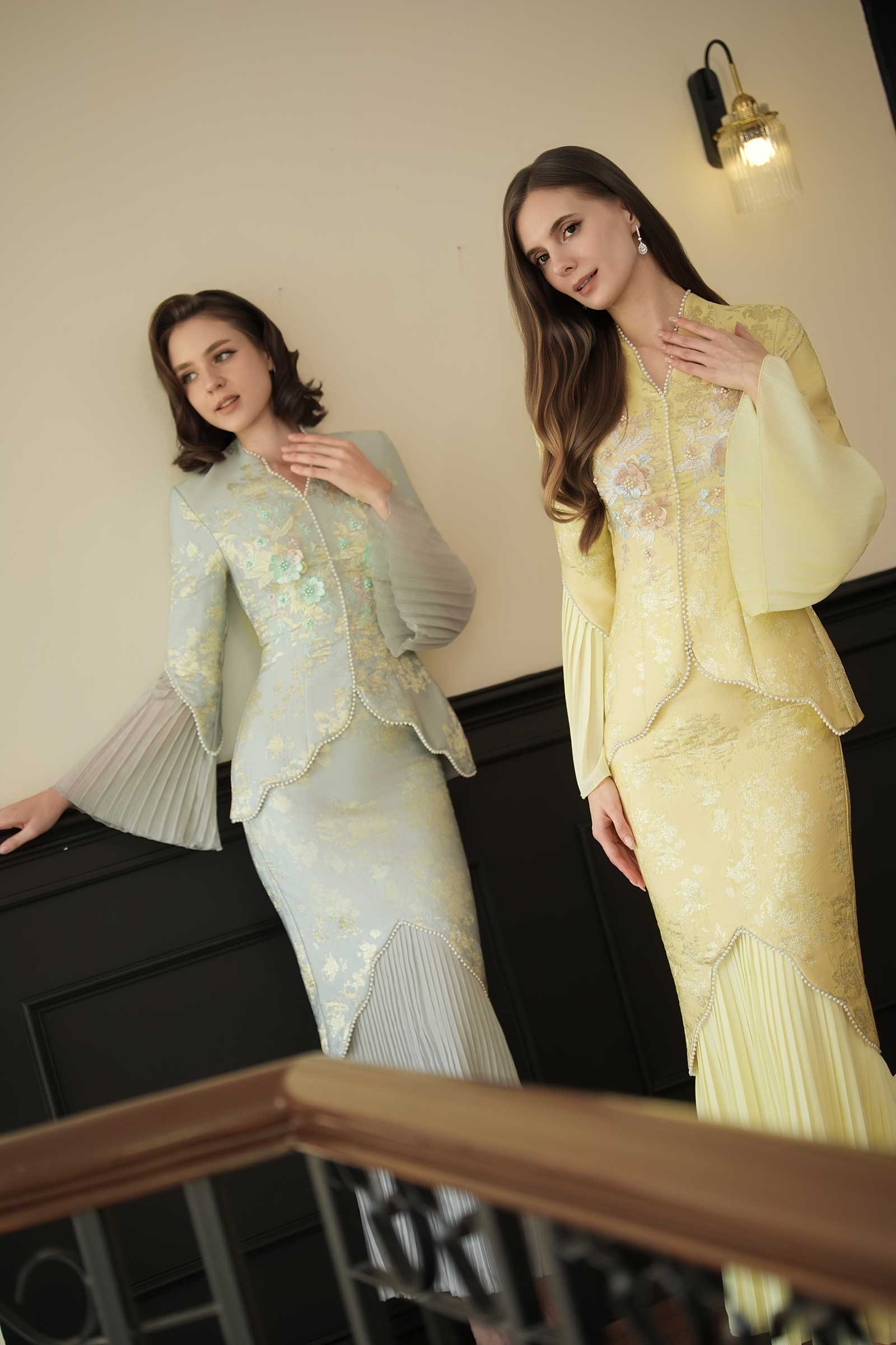 Rosabella Kebaya Set (Celadon Pearl) - Image 13