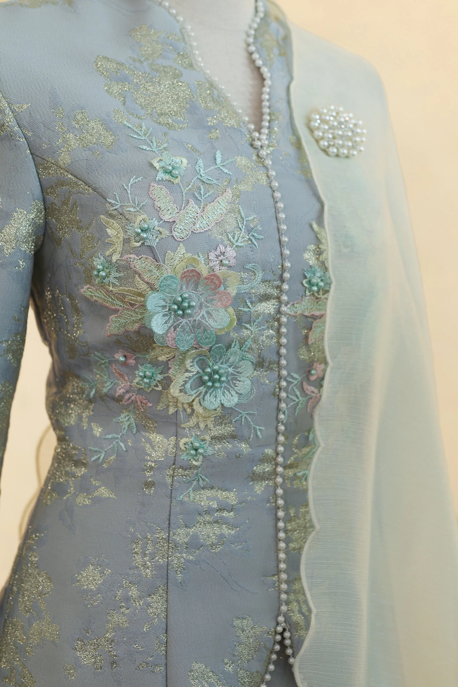 Rosabella Kebaya Set (Celadon Pearl) - Image 17