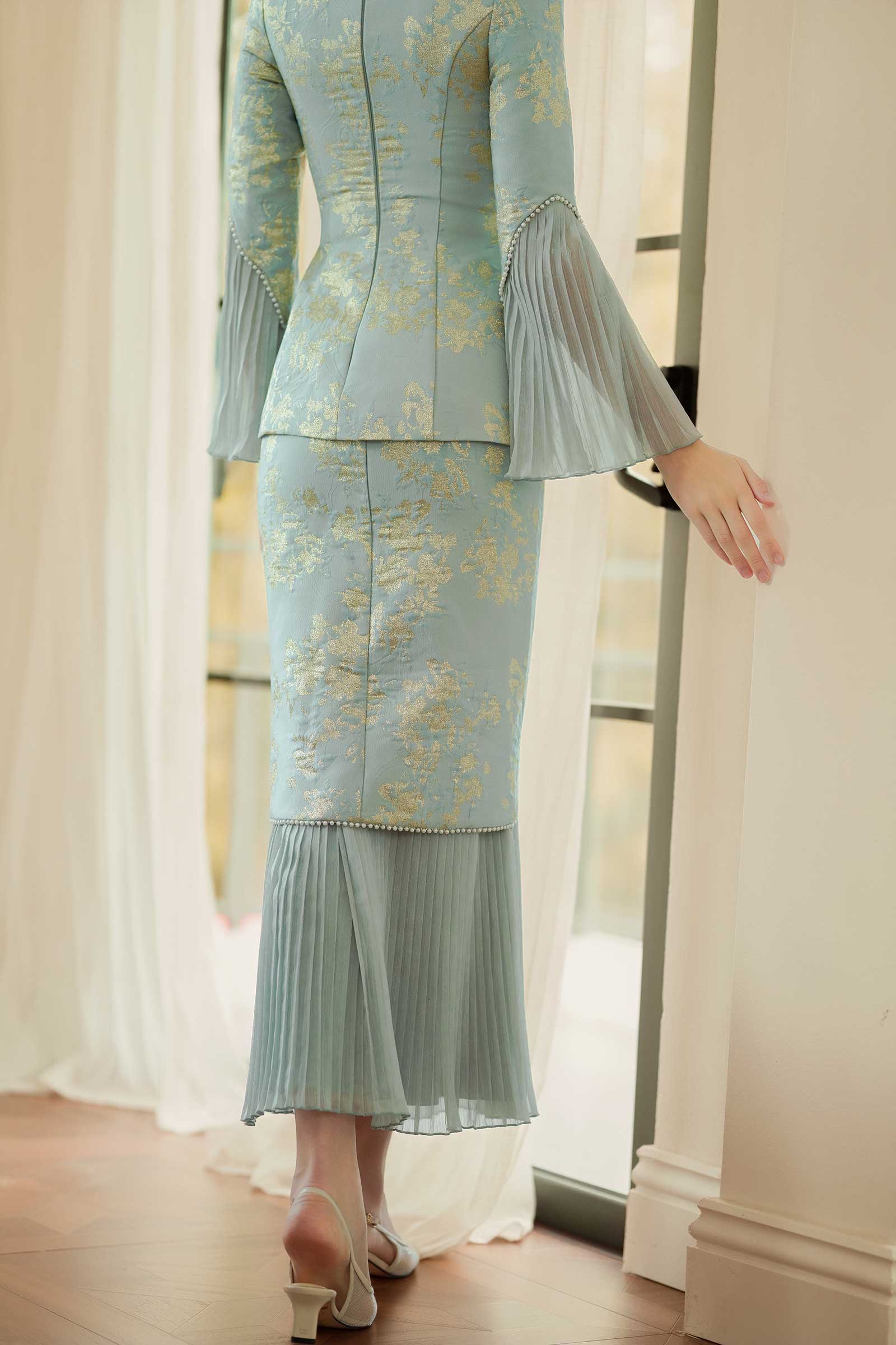 Rosabella Kebaya Set (Celadon Pearl) - Image 19