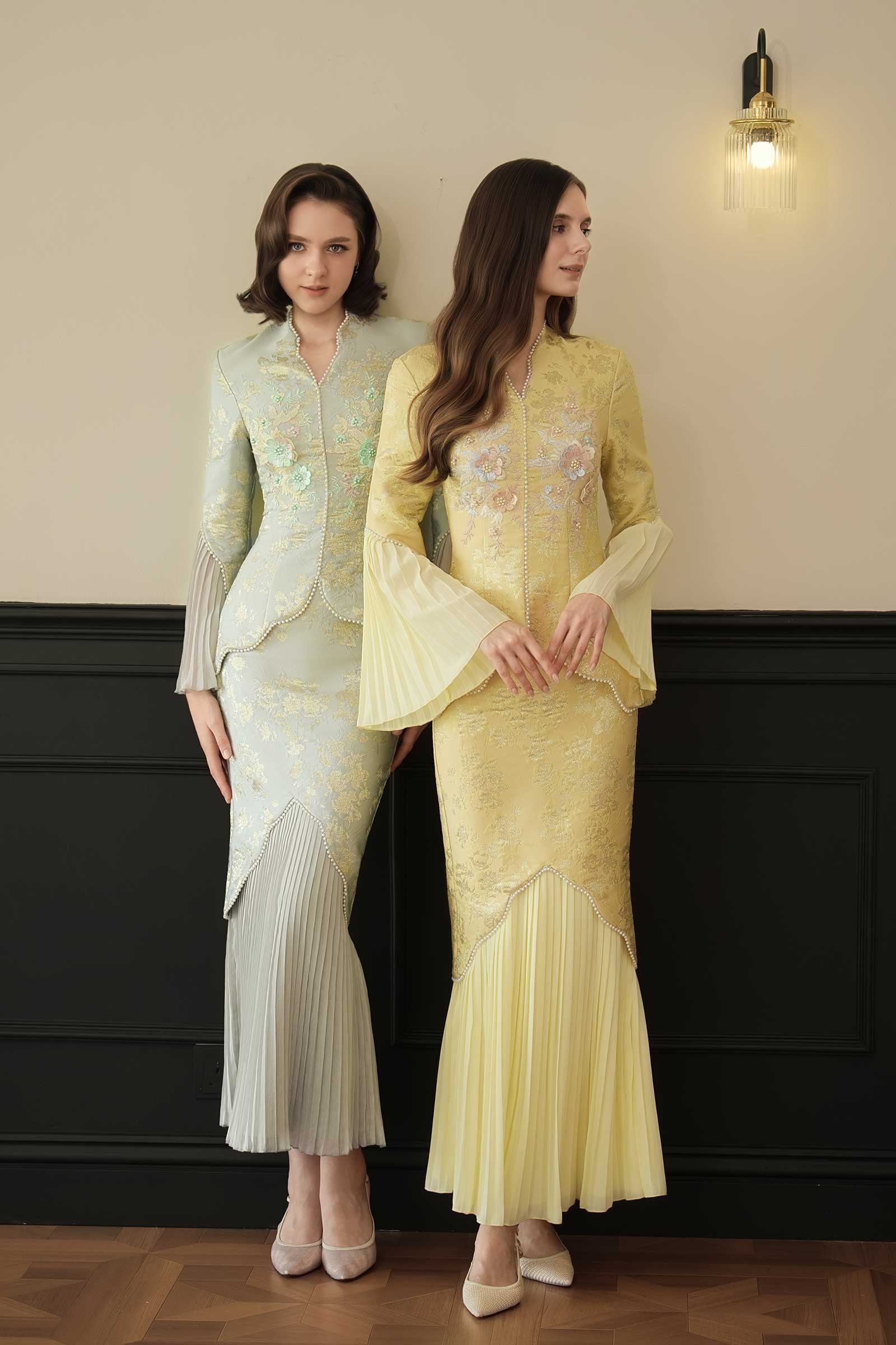 Rosabella Kebaya Set (Celadon Pearl) - Image 25