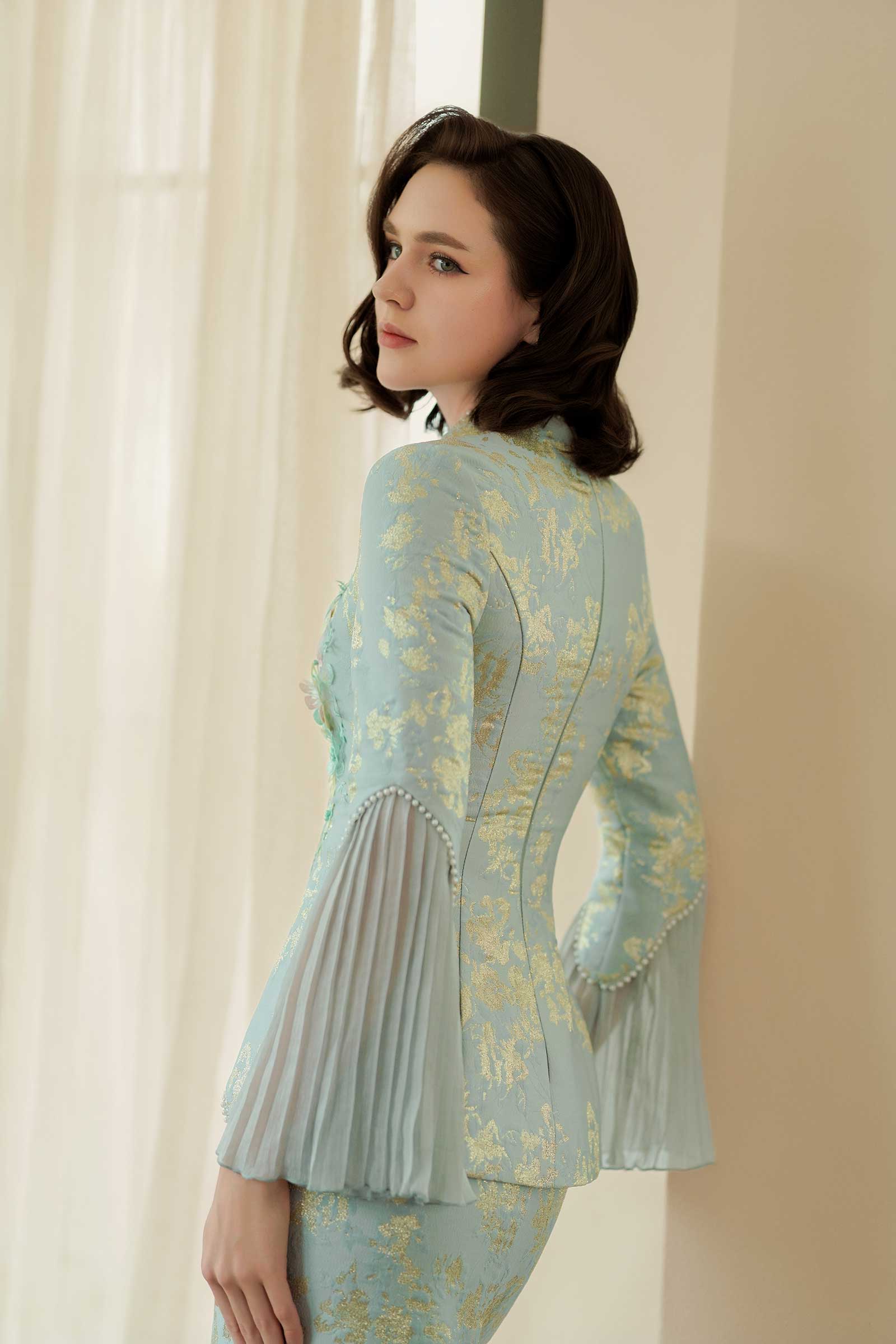 Rosabella Kebaya Set (Celadon Pearl) - Image 3