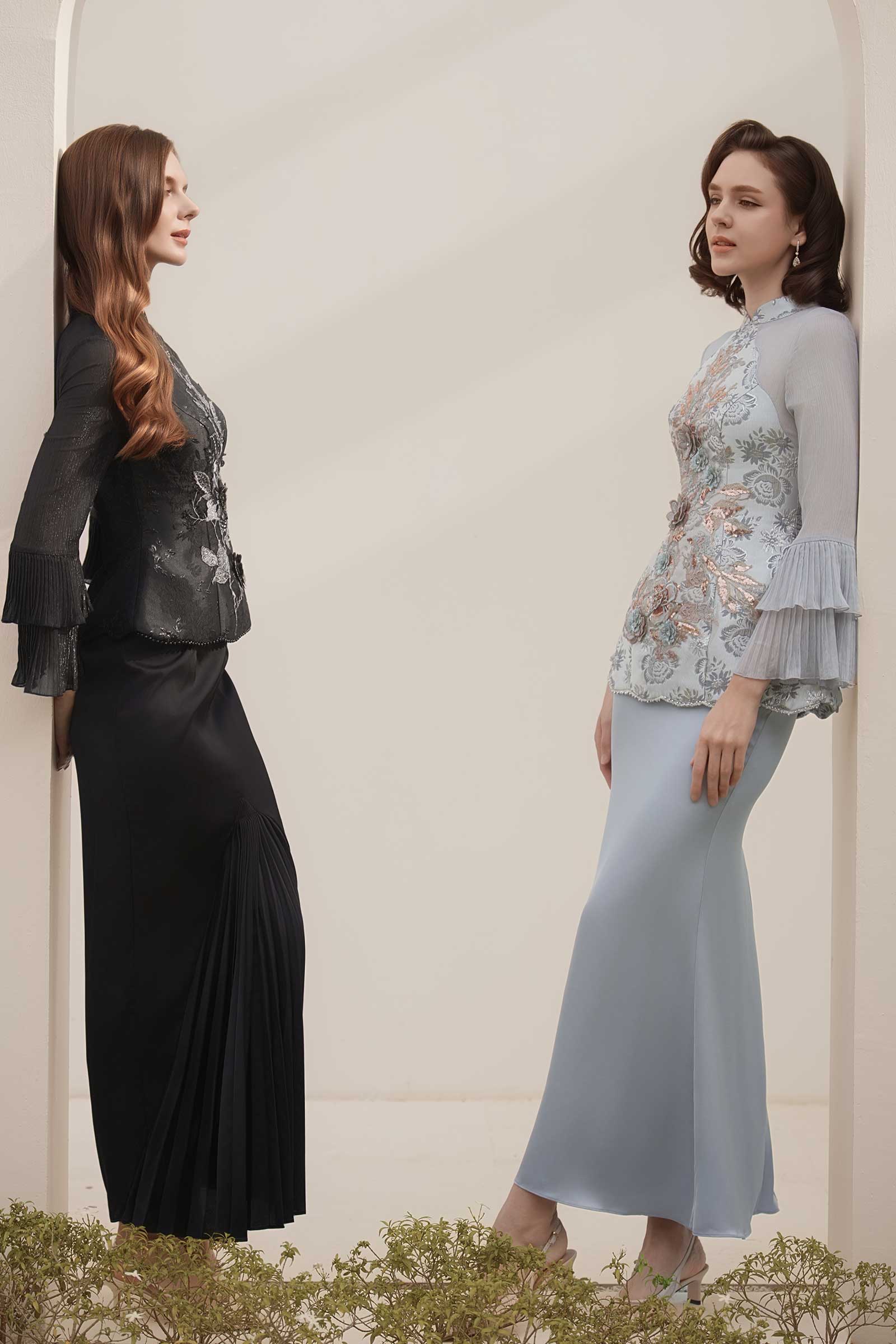 Alya Kebaya Set (Greyish Blue) - Image 16