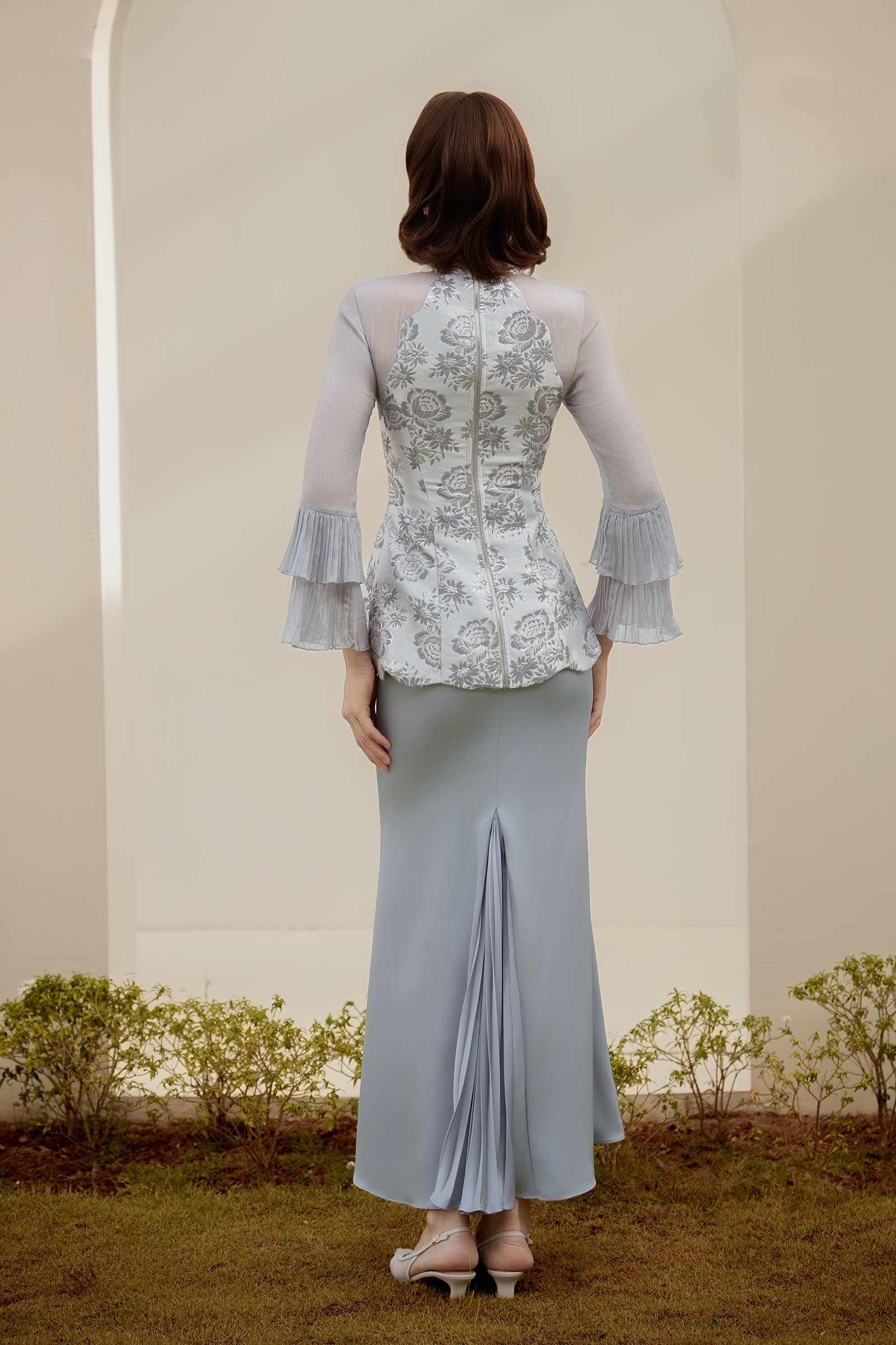 Alya Kebaya Set (Greyish Blue) - Image 5