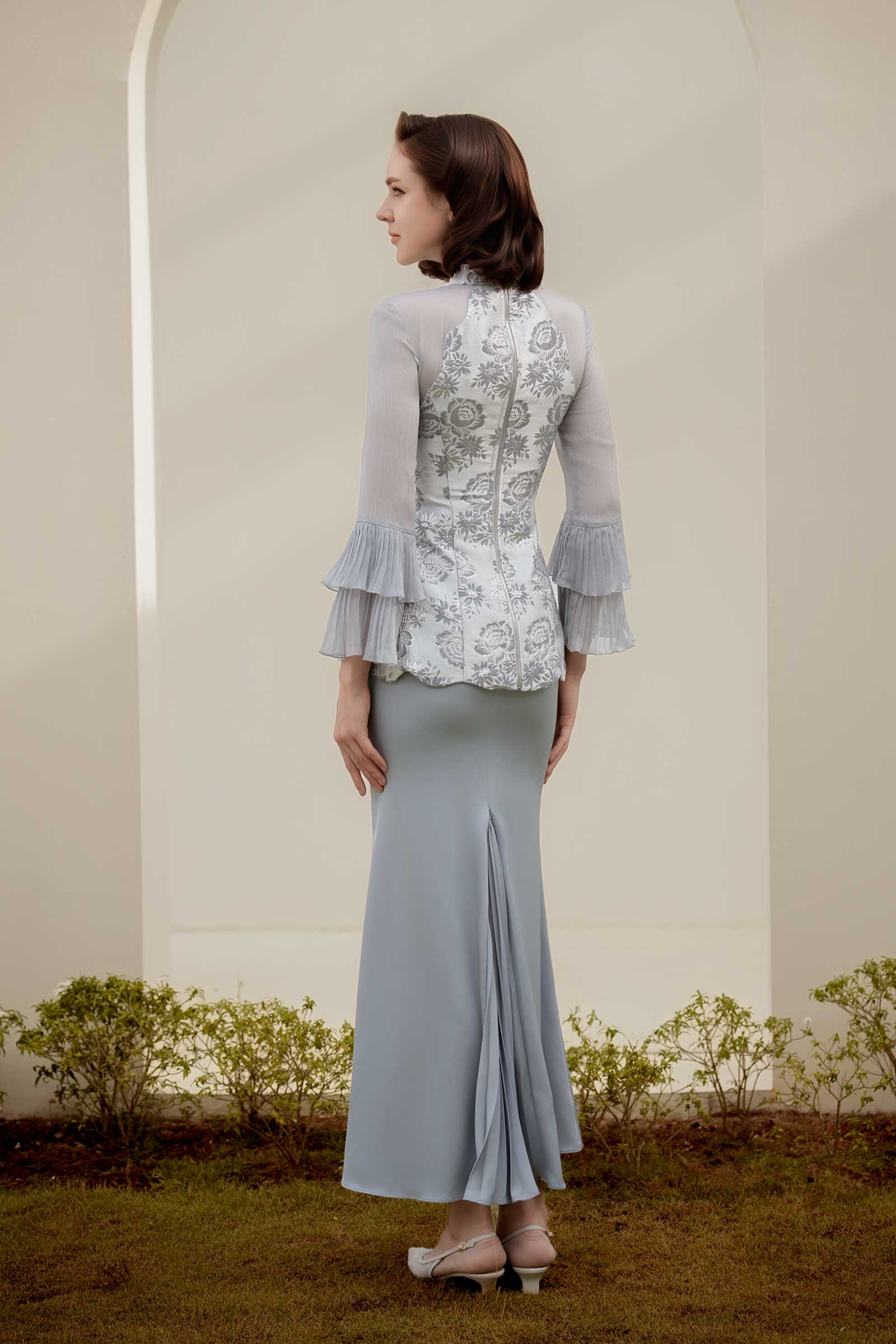 Alya Kebaya Set (Greyish Blue) - Image 7