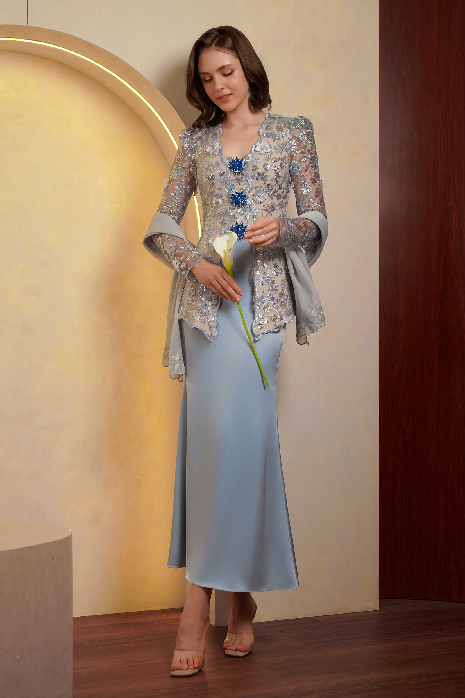 Sapphire Classic Kebaya Set (Blue) - Image 7