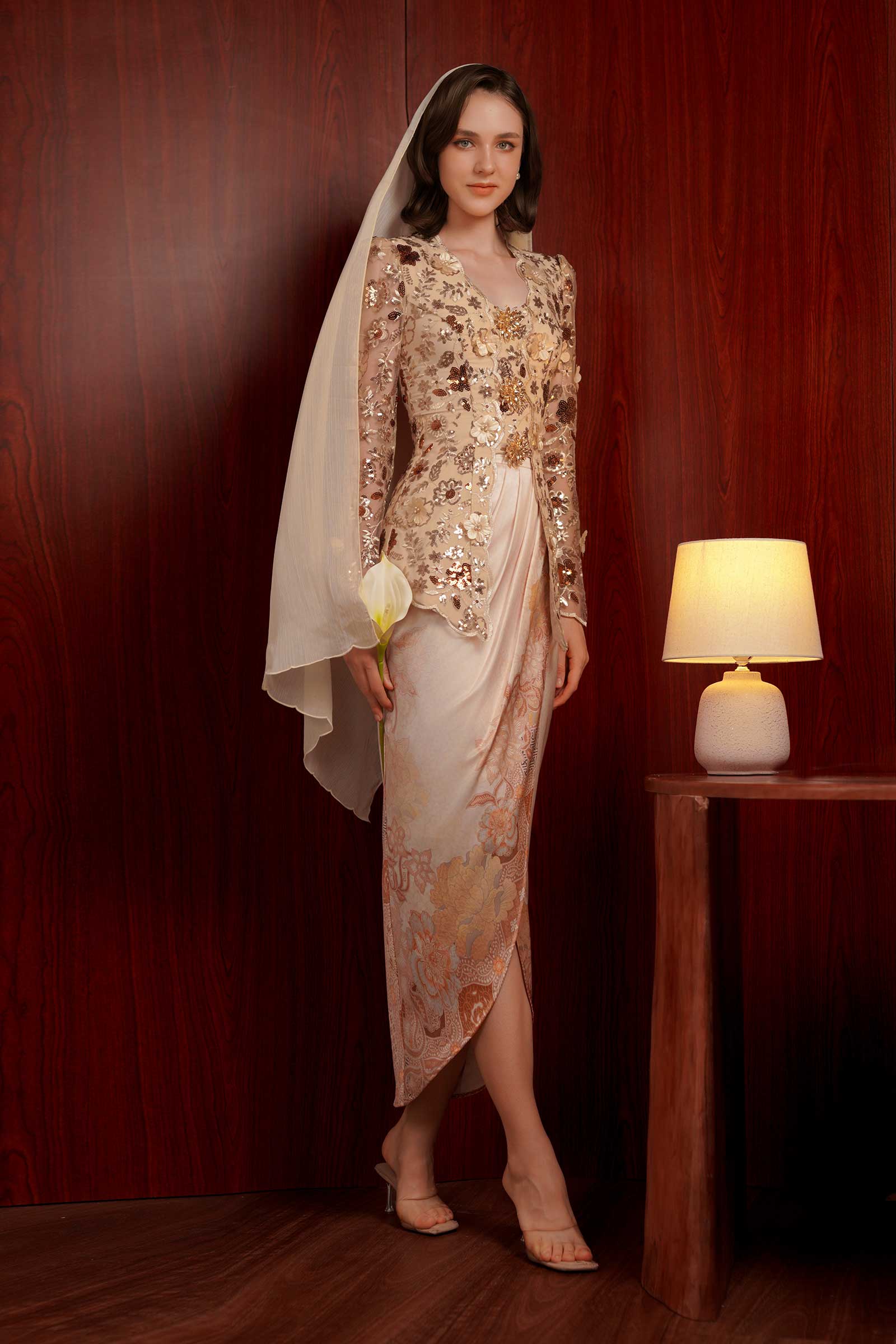 Sapphire Heritage Kebaya Set (Gold) - Image 2