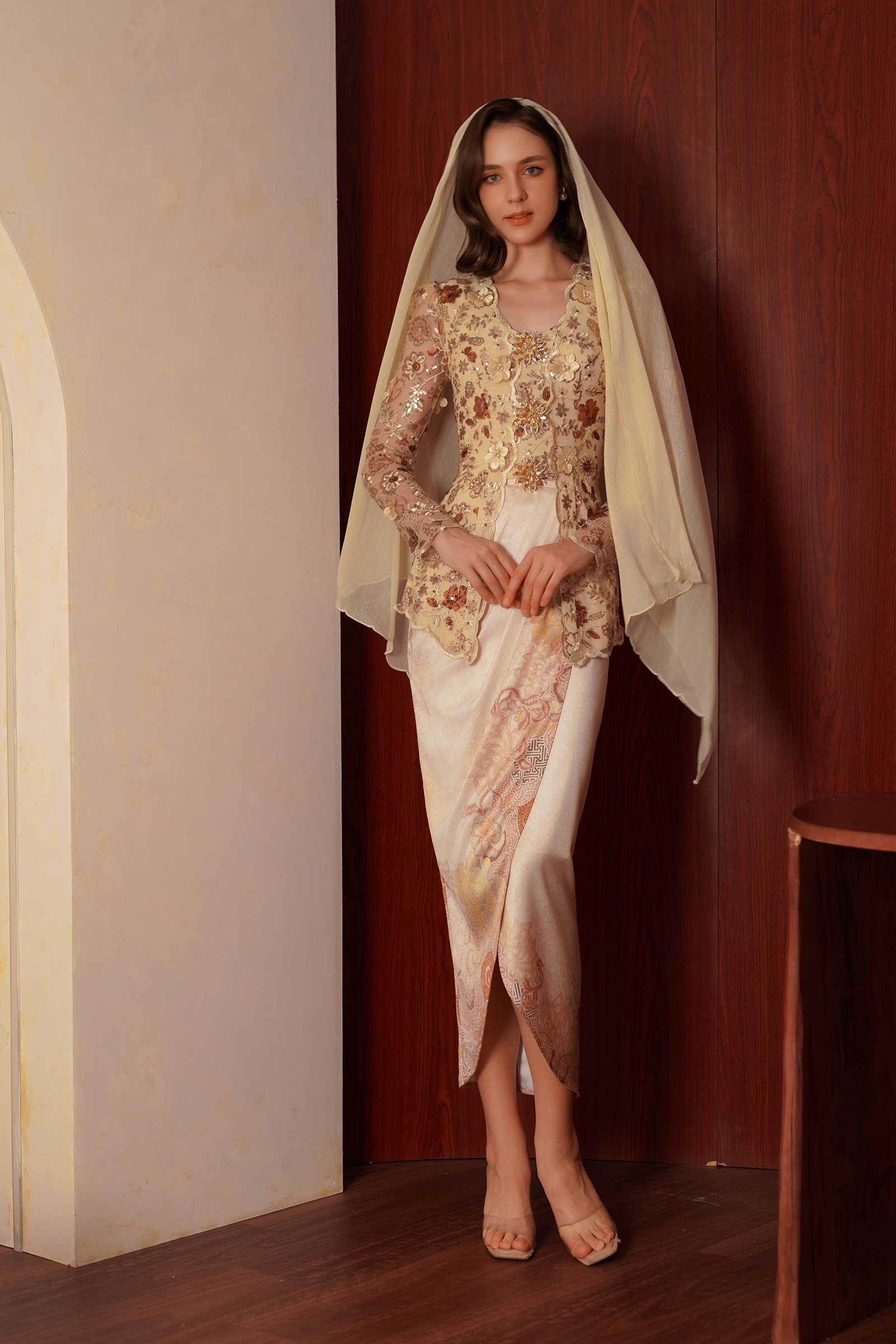 Sapphire Heritage Kebaya Set (Gold) - Image 7