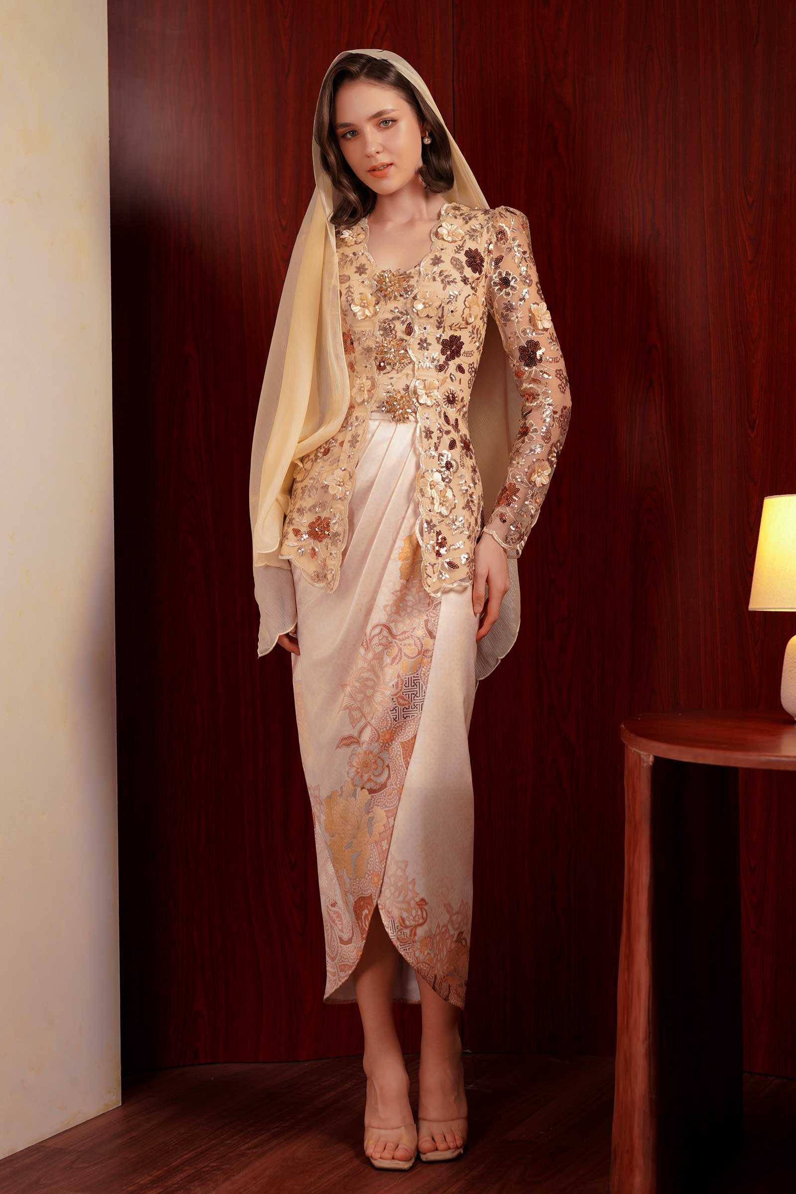 Sapphire Heritage Kebaya Set (Gold) - Image 8