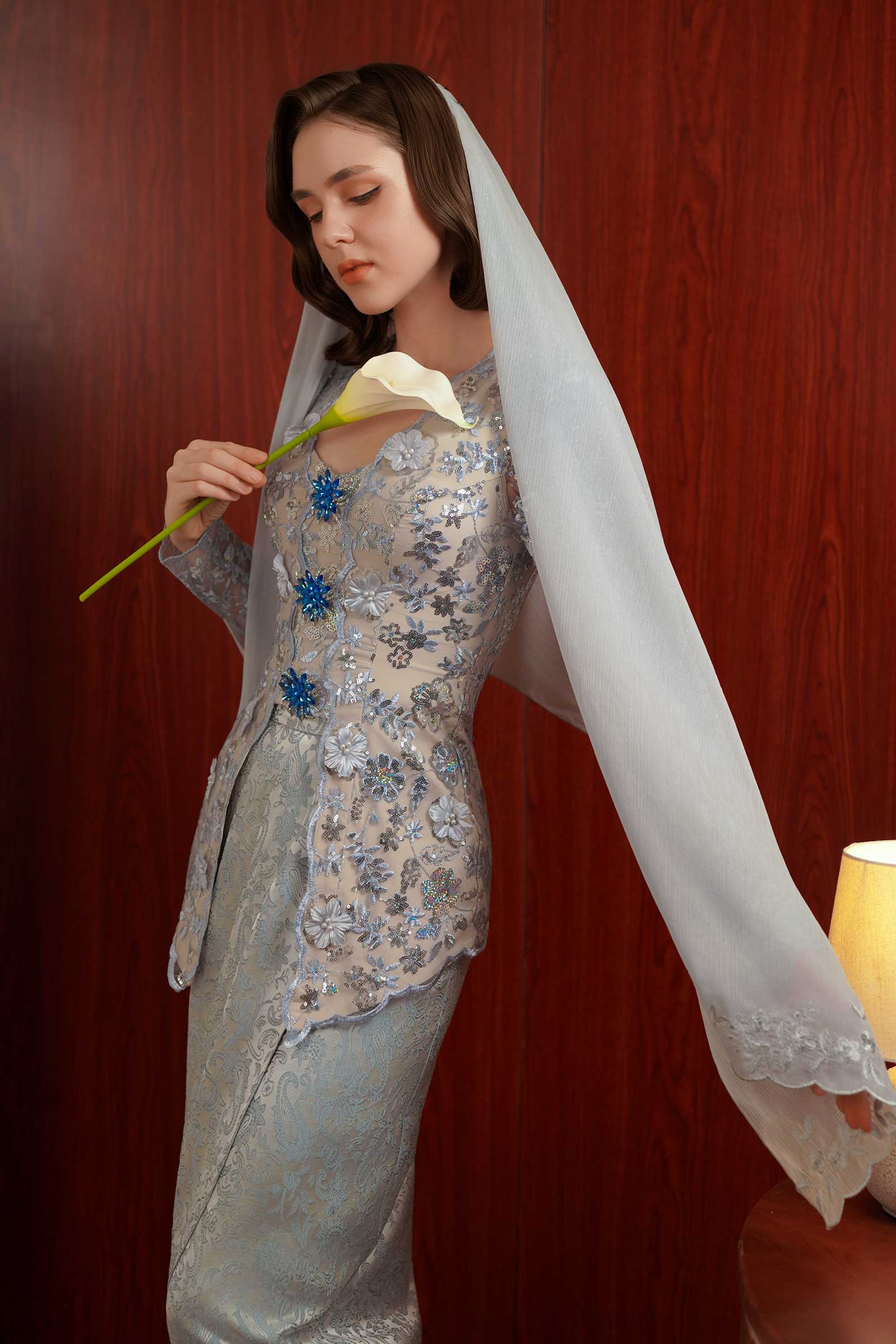 Sapphire Modern Kebaya Set (Blue) - Image 18