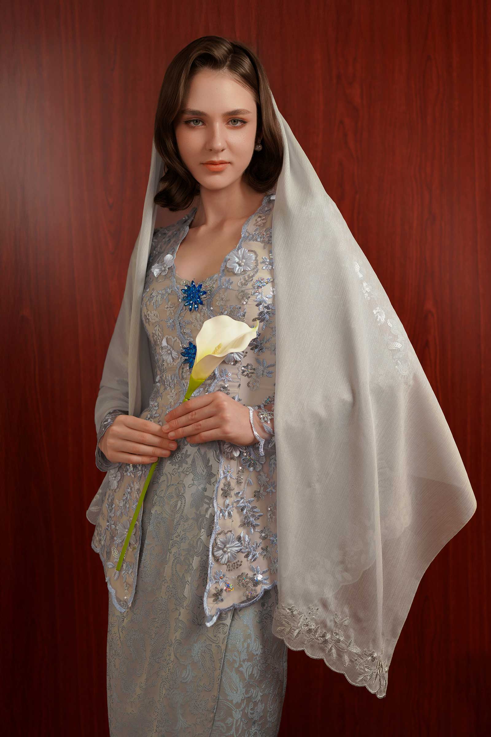 Sapphire Modern Kebaya Set (Blue) - Image 19