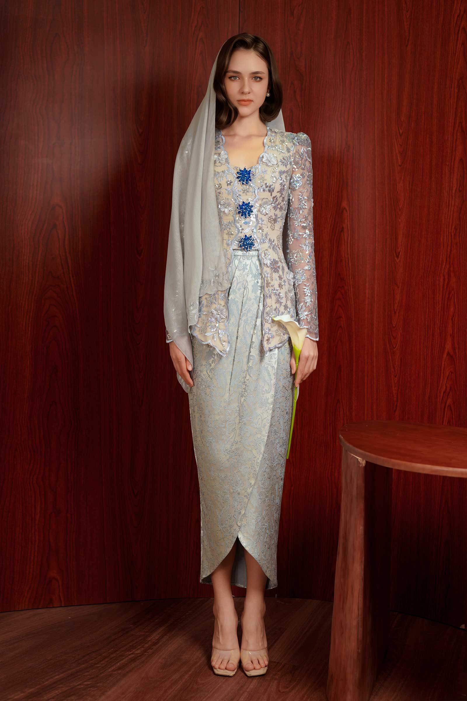 Sapphire Modern Kebaya Set (Blue) - Image 3
