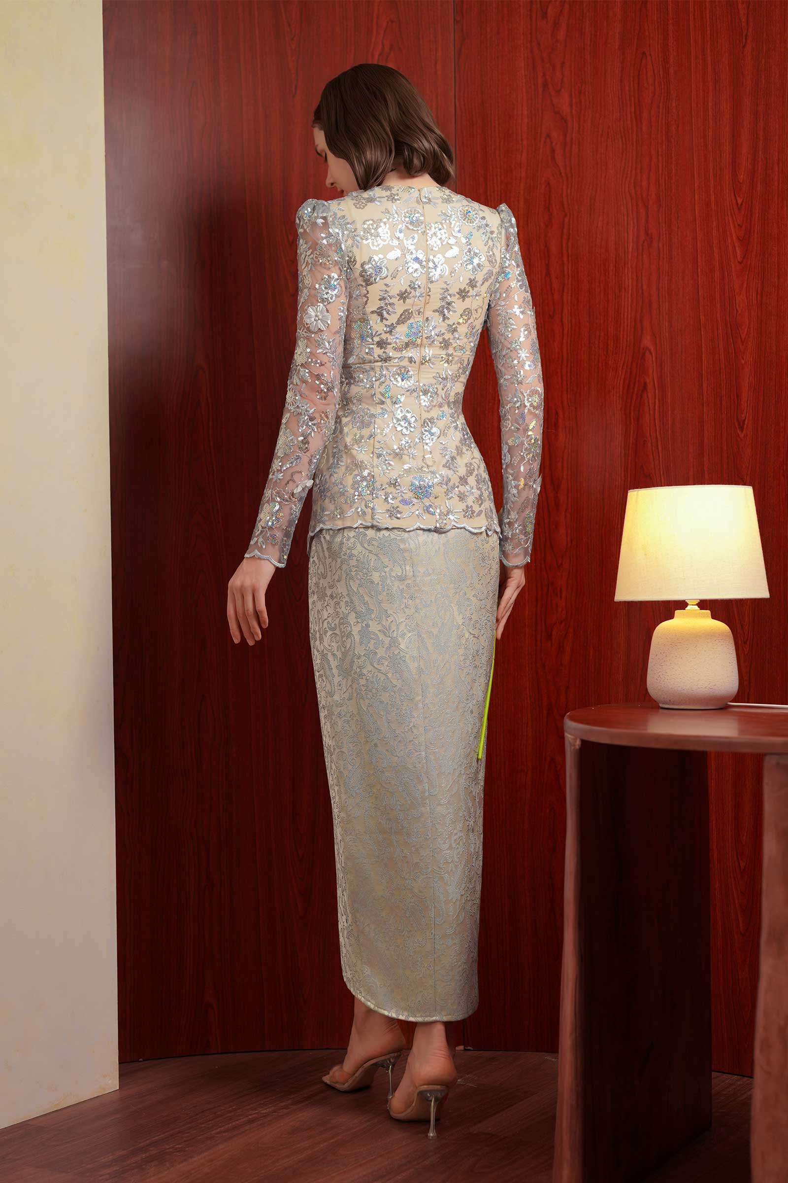 Sapphire Modern Kebaya Set (Blue) - Image 4