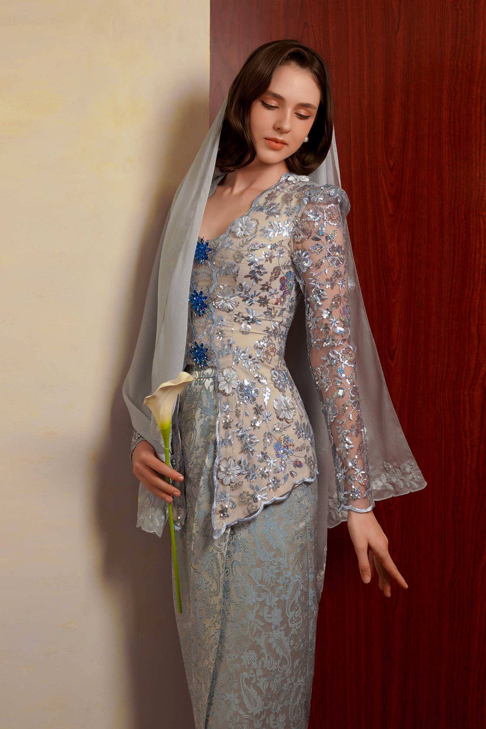 Sapphire Kebaya Top (Blue) - Image 20