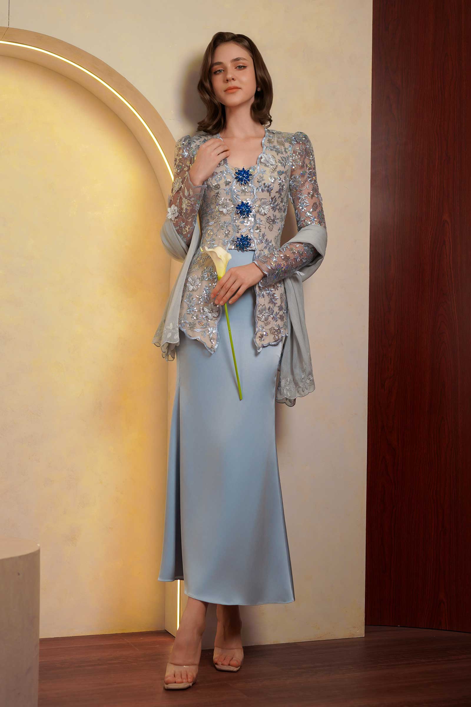 Sapphire Kebaya Top (Blue) - Image 28