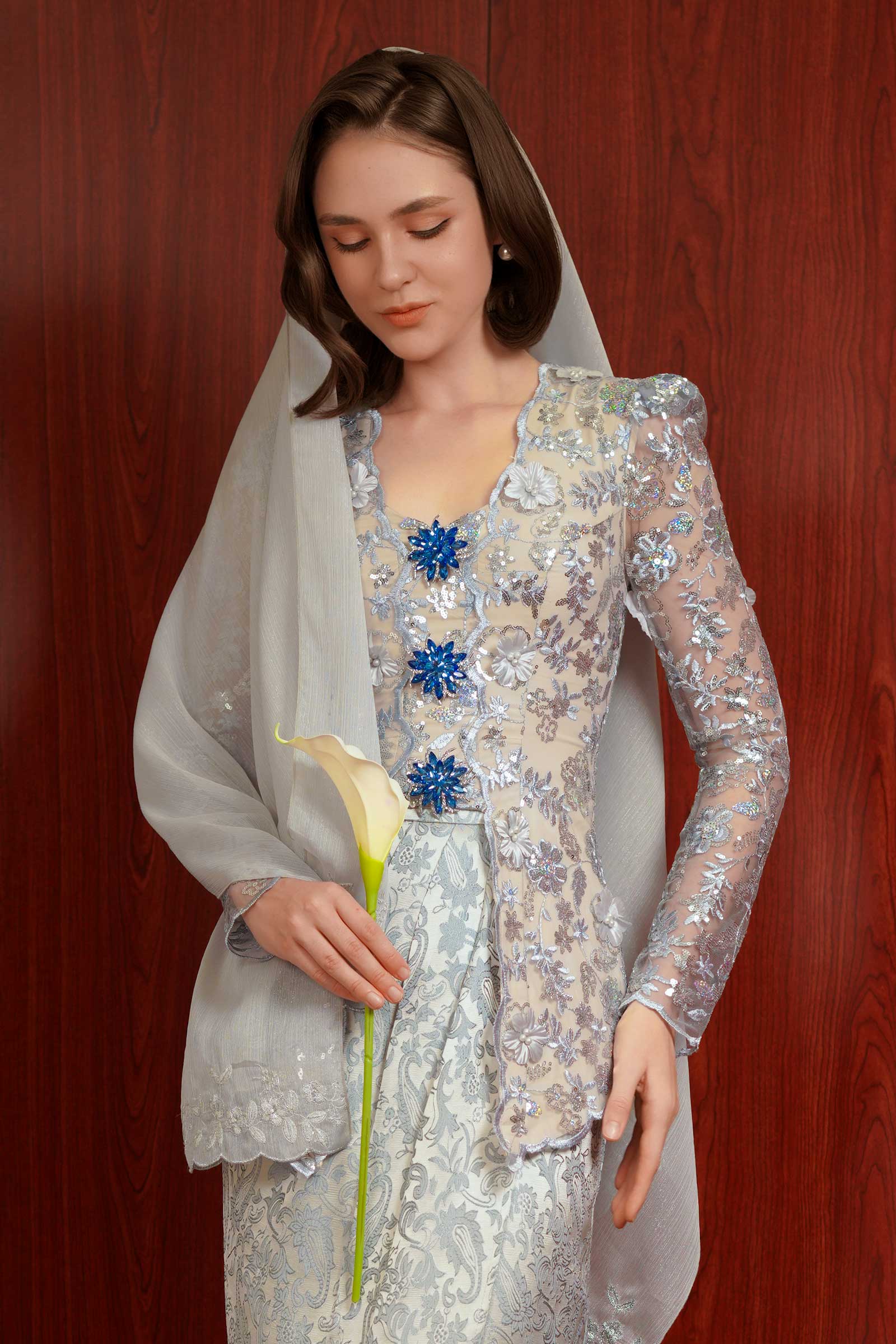Sapphire Kebaya Top (Blue) - Image 32