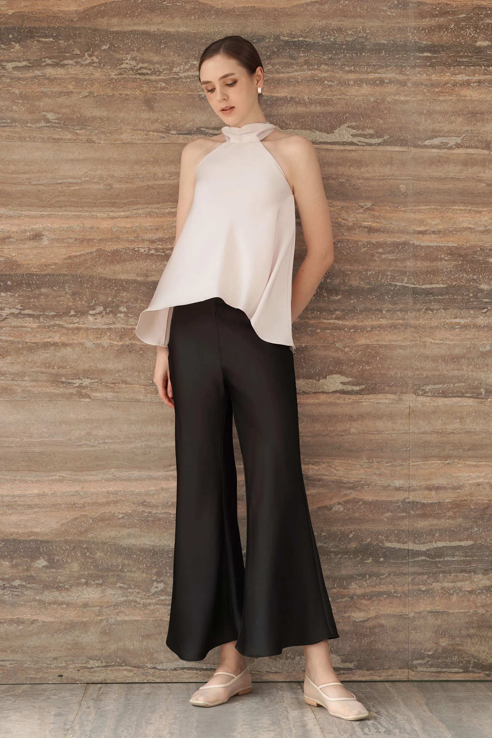 Evean Silk Satin Pants (Black) - Image 4