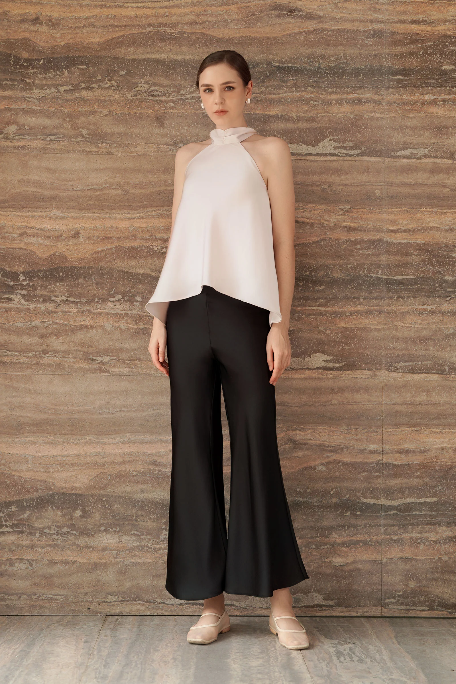 Evean Silk Satin Pants (Black) - Image 3