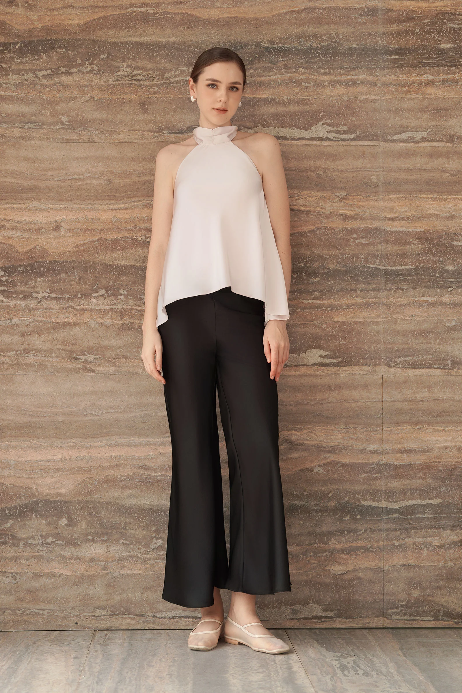 Evean Silk Satin Pants (Black) - Image 2