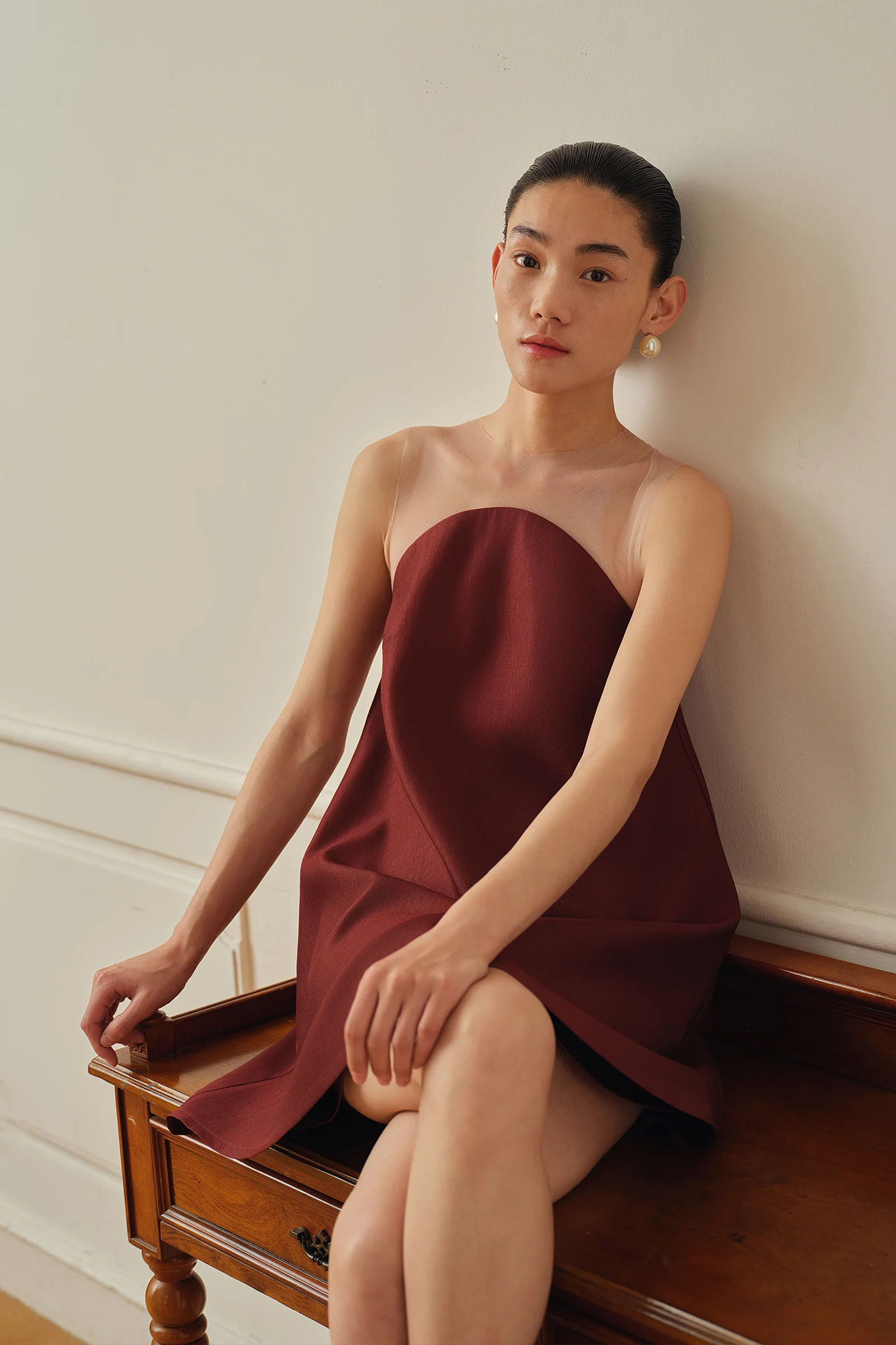 Maia Dress (Merlot Red) - Image 2