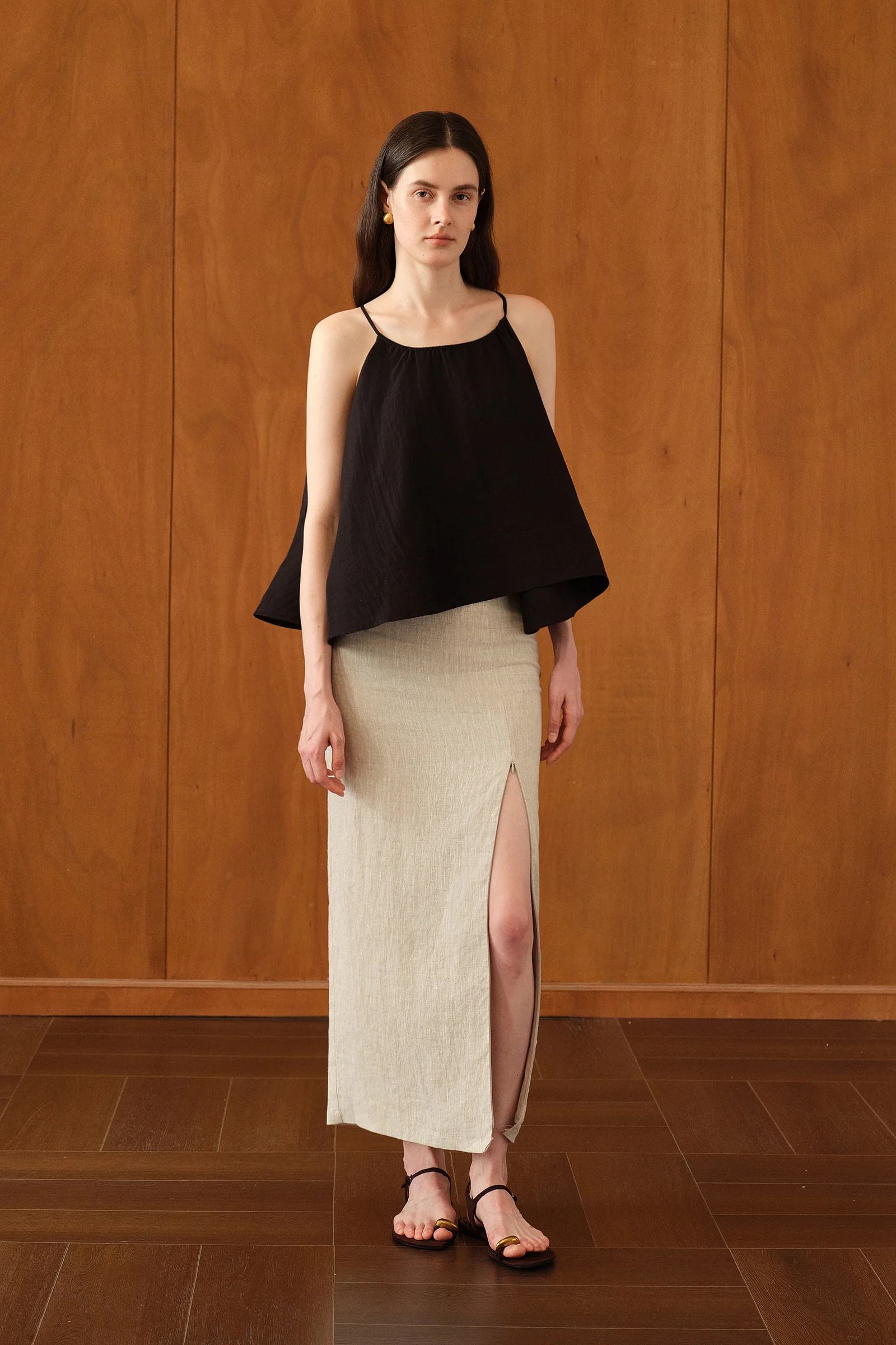 Mara Linen Midi Skirt (Natural Linen) - Image 11