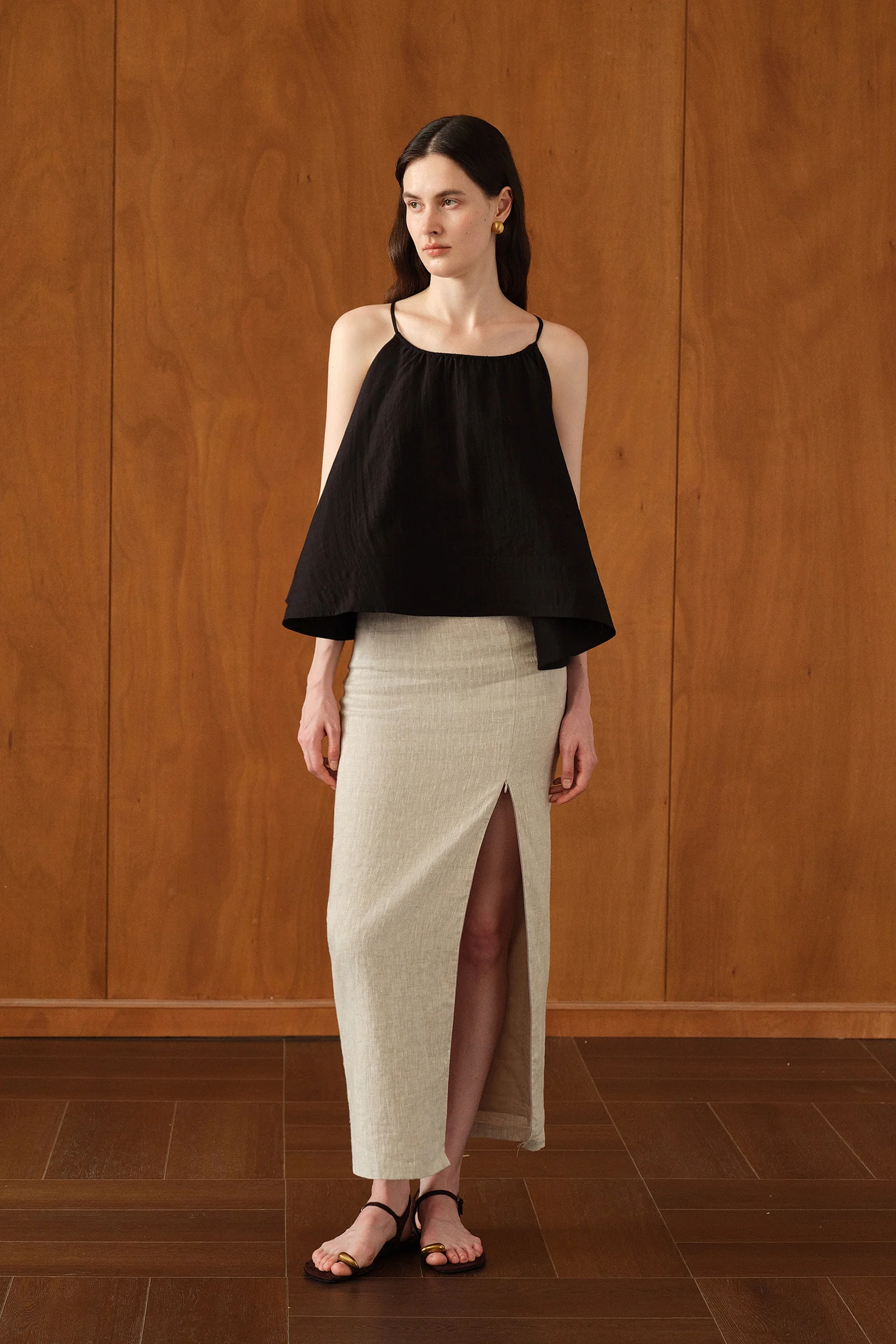 Mara Linen Midi Skirt (Natural Linen) - Image 12