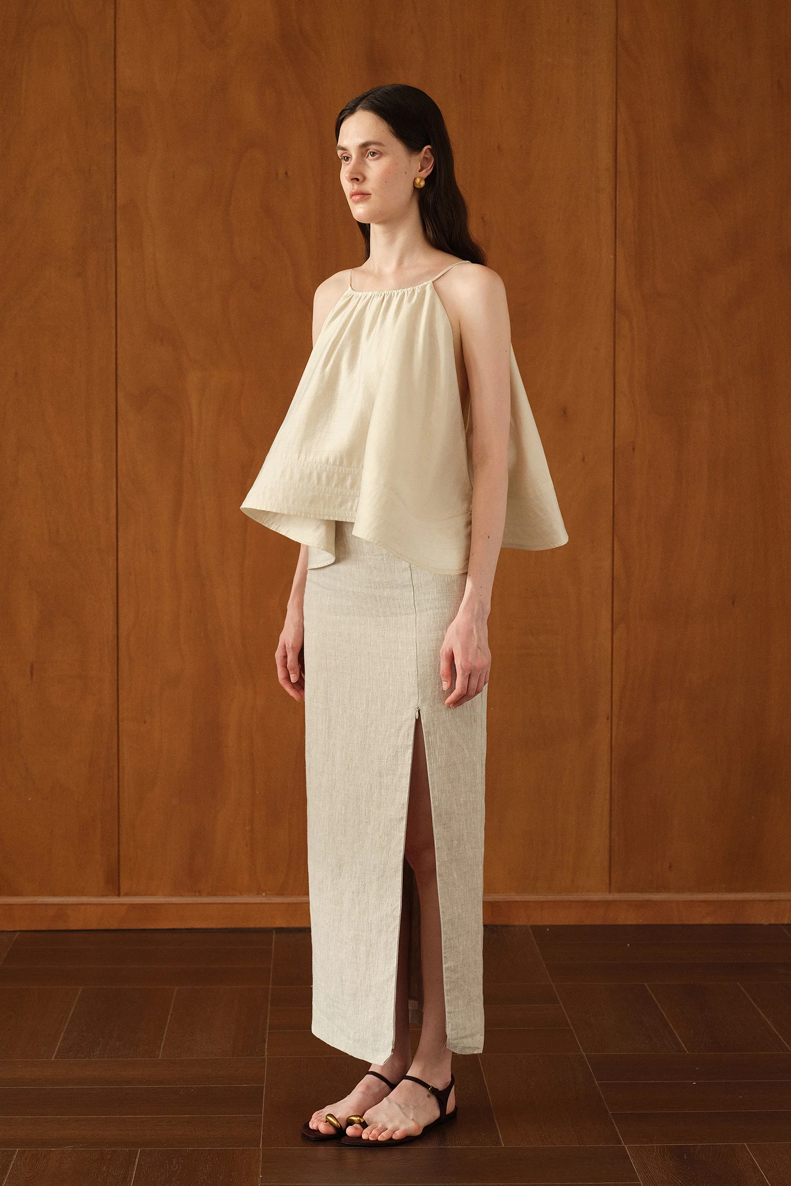 Mara Linen Midi Skirt (Natural Linen) - Image 17