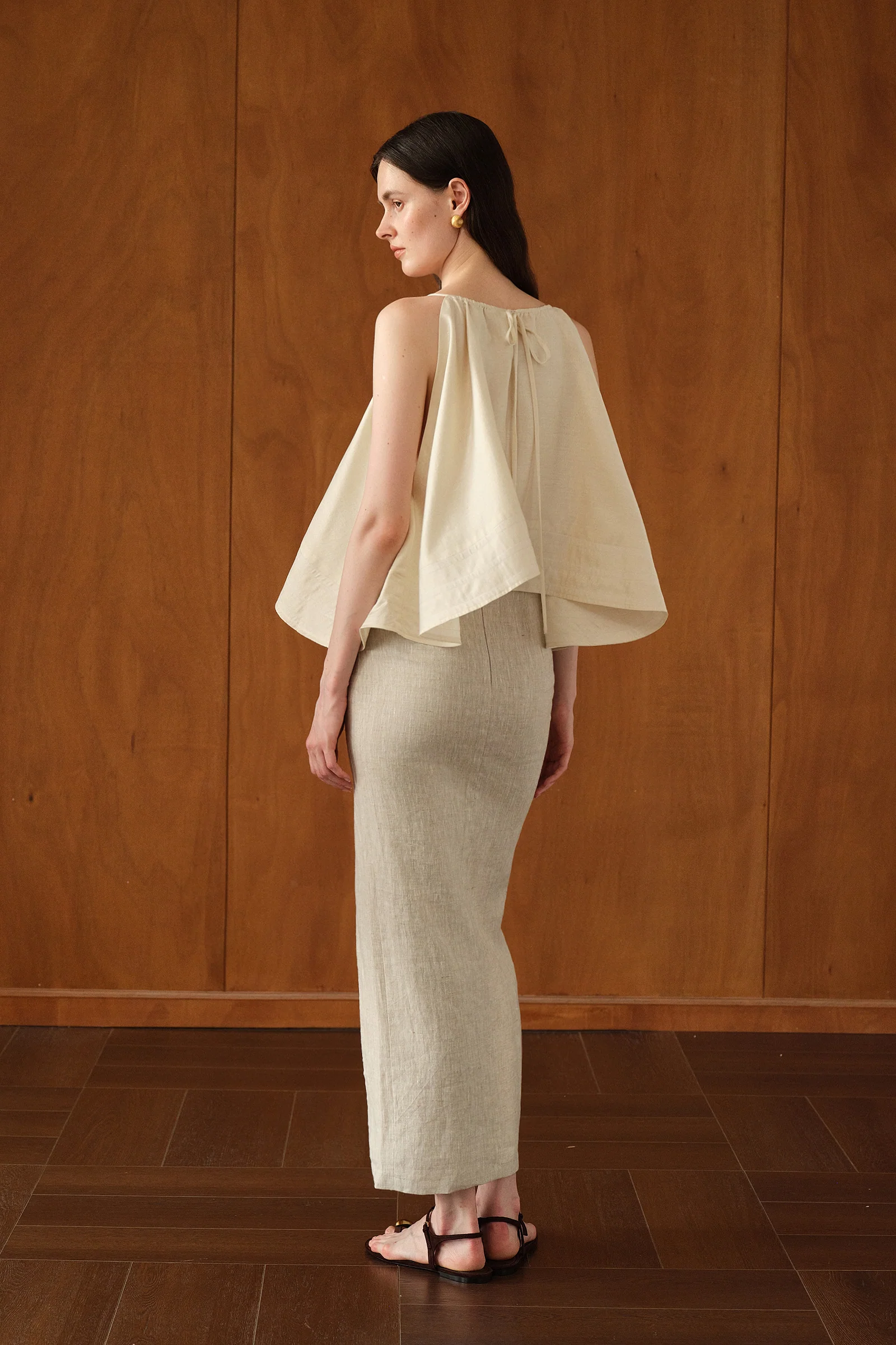 Mara Linen Midi Skirt (Natural Linen) - Image 18