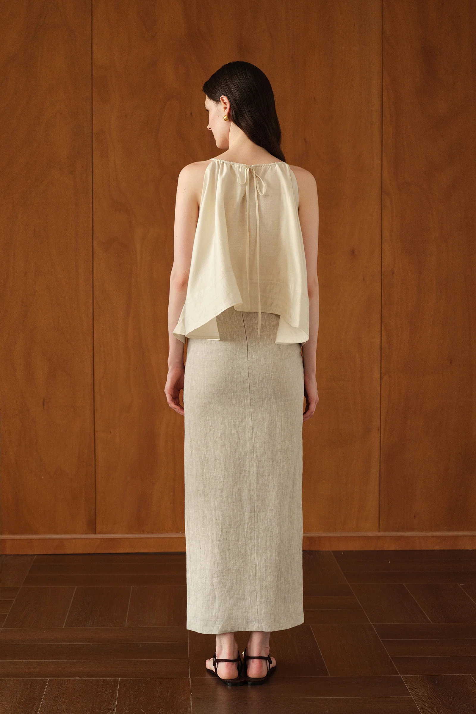 Mara Linen Midi Skirt (Natural Linen) - Image 19