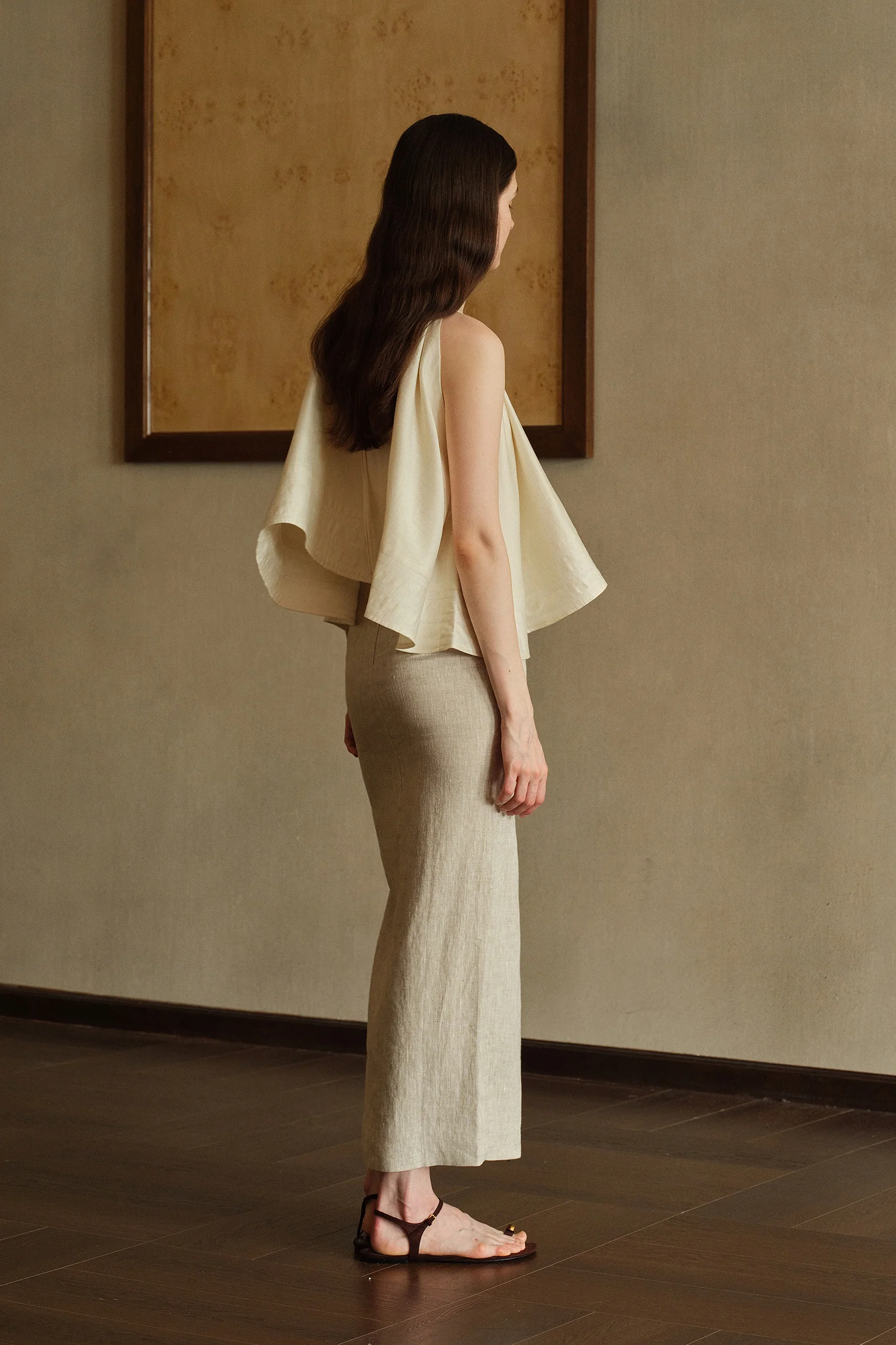 Mara Linen Midi Skirt (Natural Linen) - Image 28