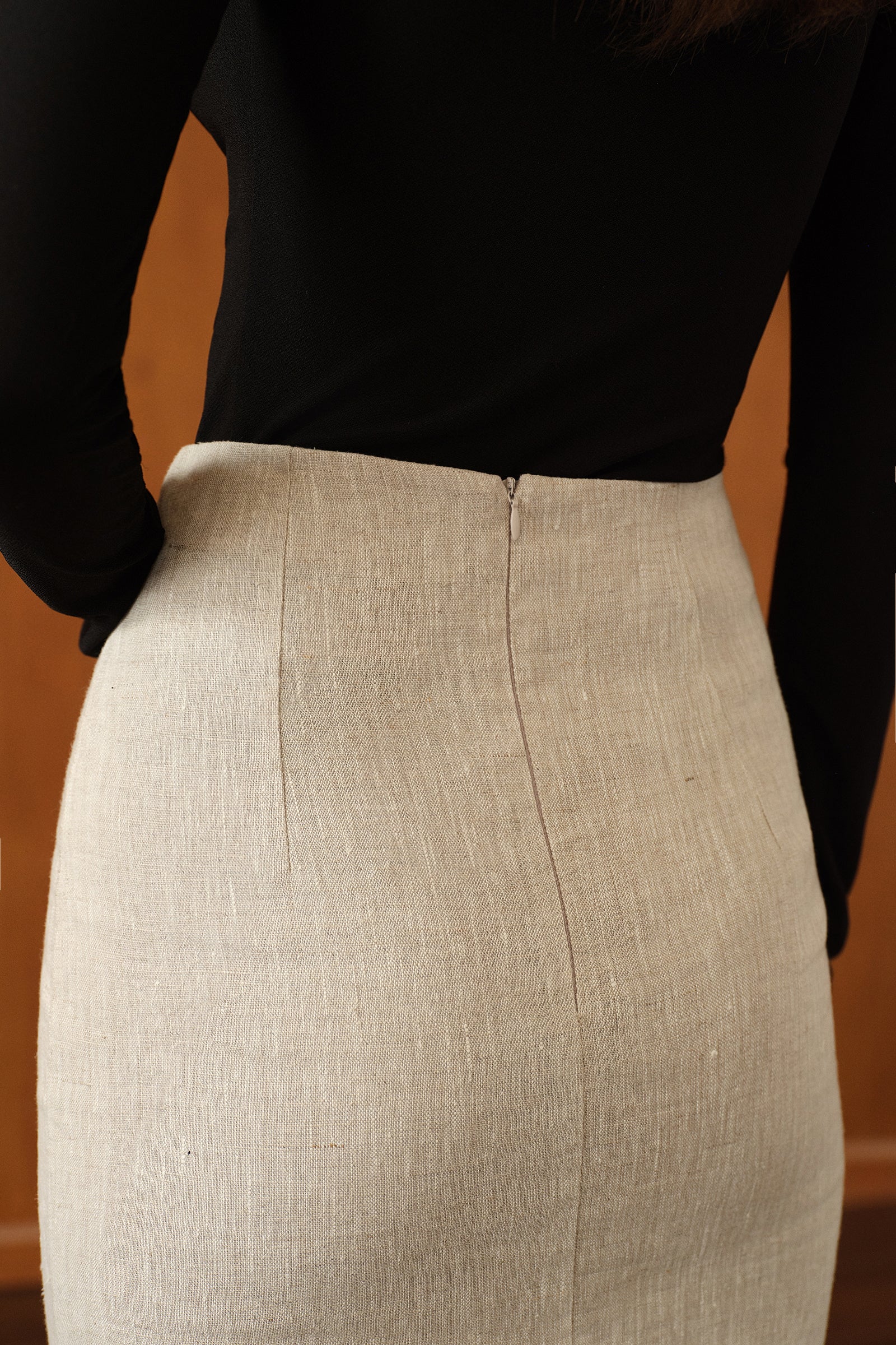 Mara Linen Midi Skirt (Natural Linen) - Image 7