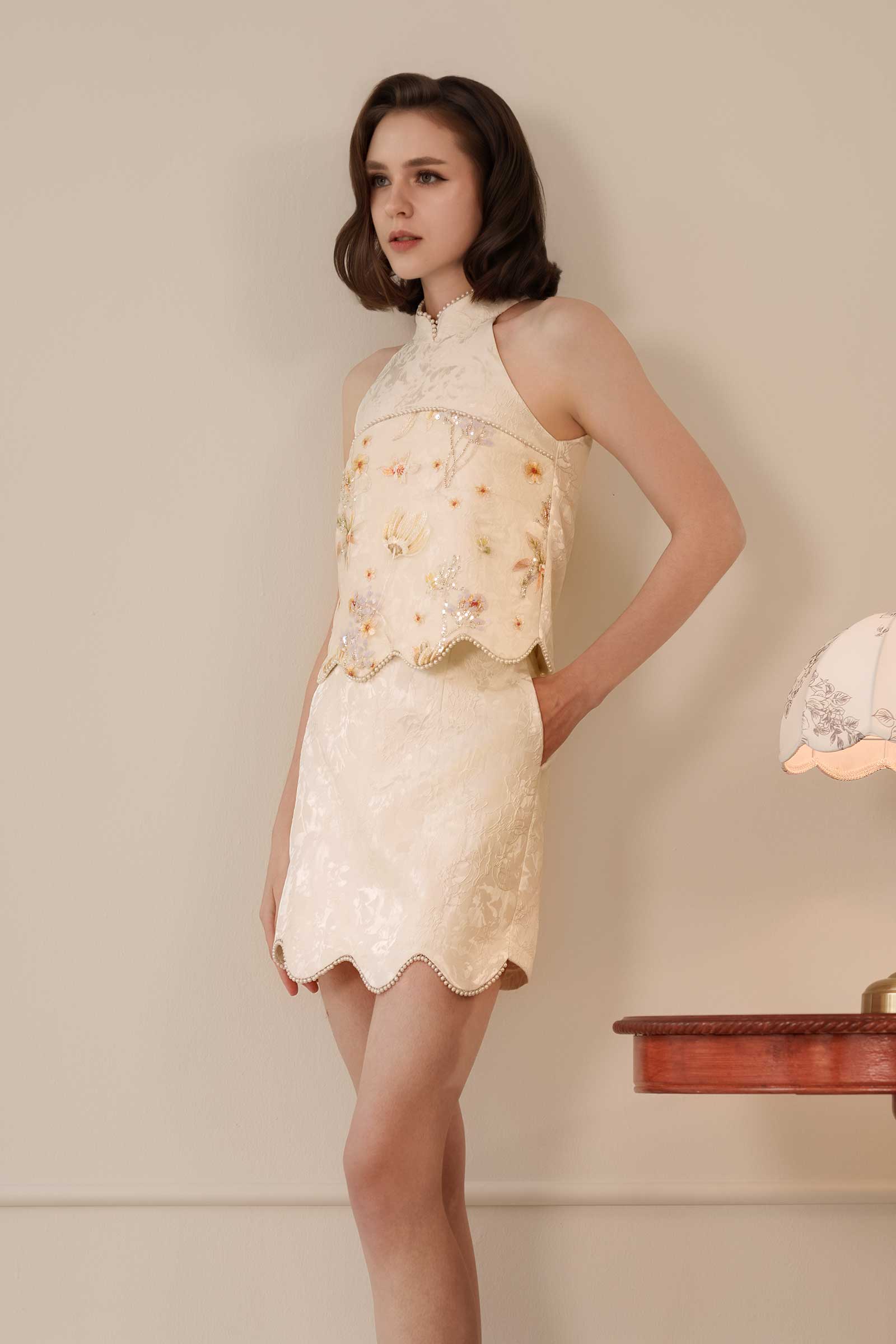 MeiYu Qipao Set (White) - Image 10