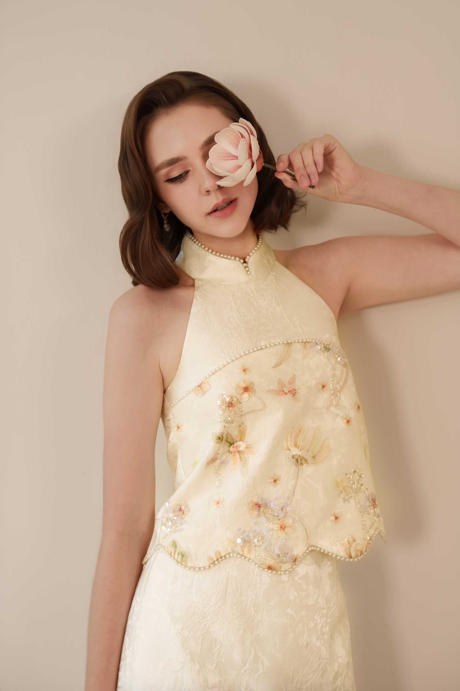 MeiYu Qipao Set (White) - Image 12