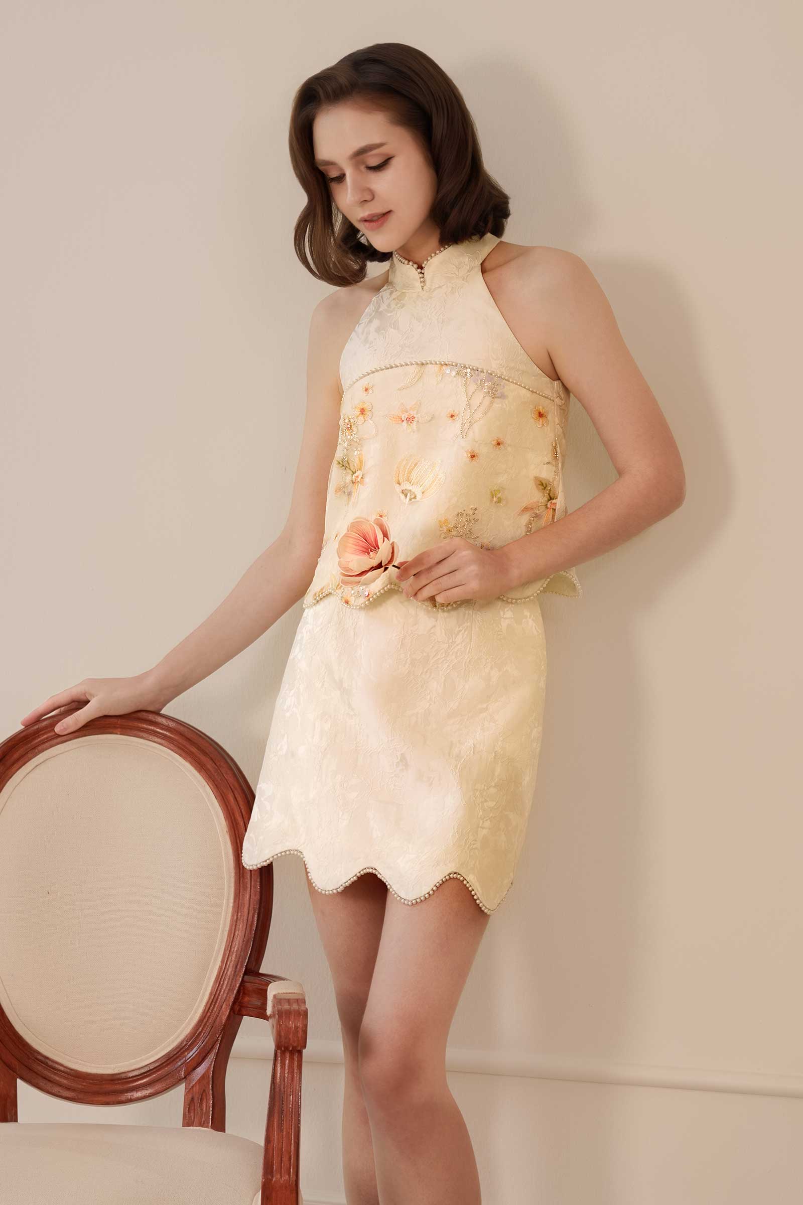 MeiYu Qipao Set (White) - Image 17