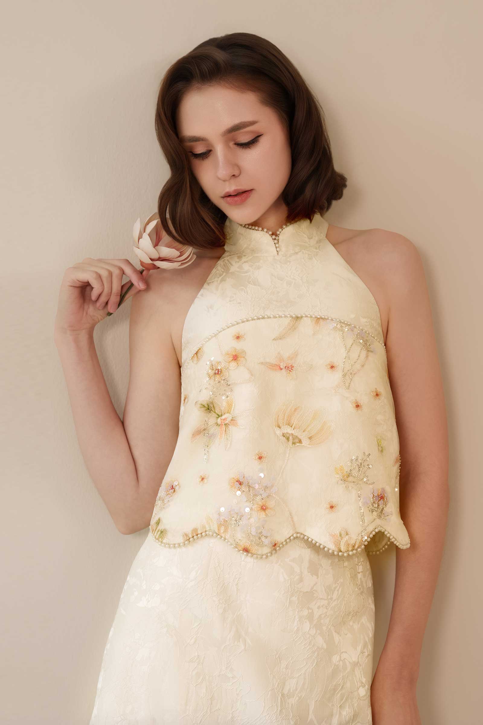 MeiYu Qipao Set (White) - Image 18