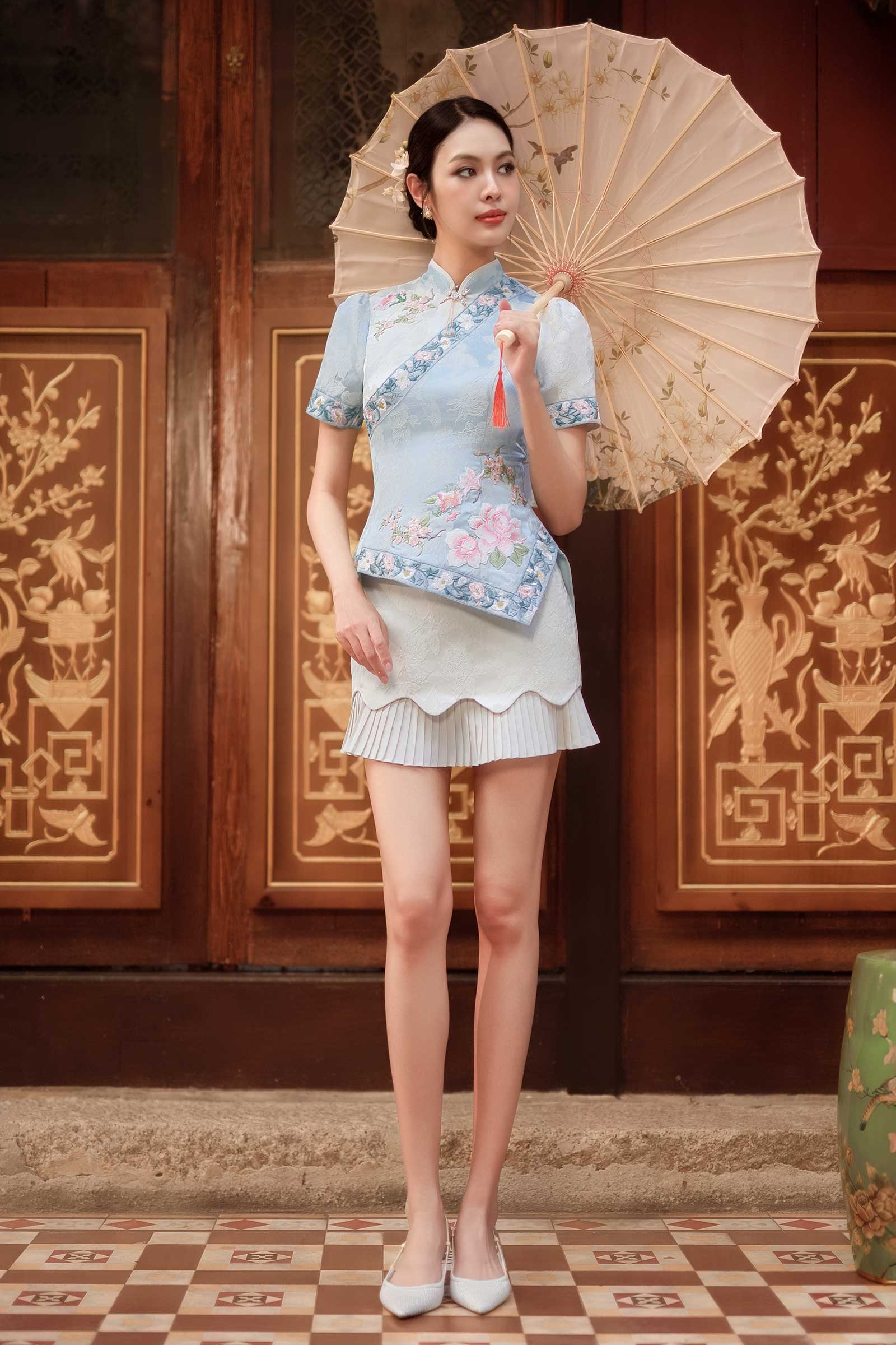 Qinghua Skort (Cream) - Image 9