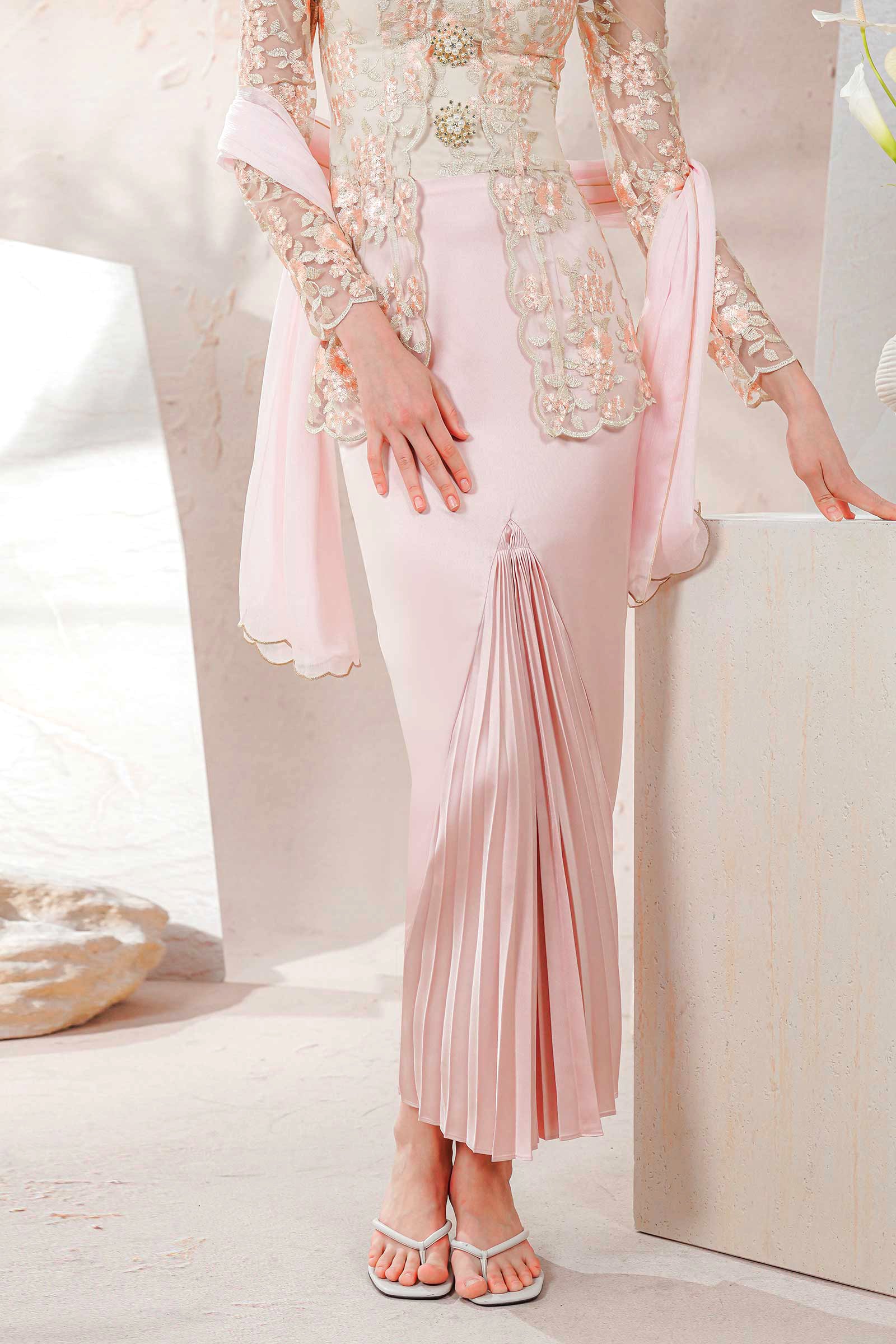 New Rania Kebaya Skirt (Soft Pink) - Image 7