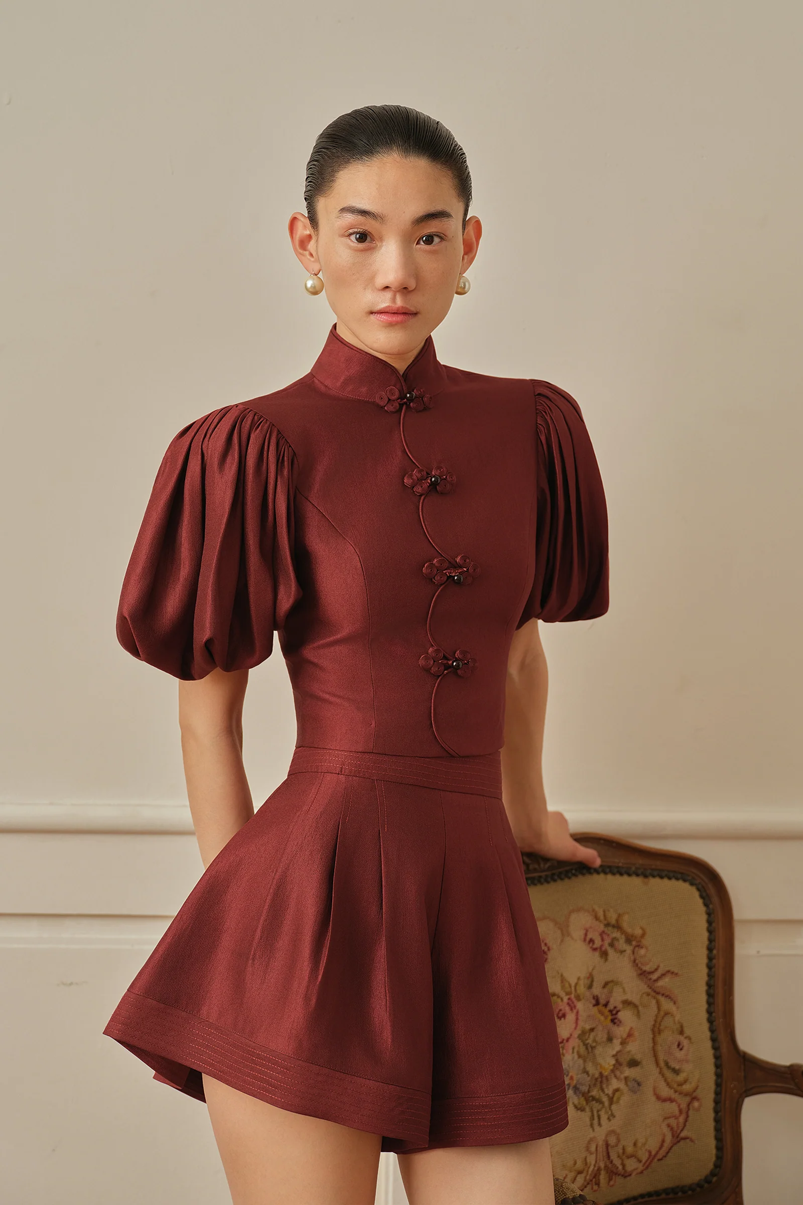 Poet Top (Merlot Red) - Image 2