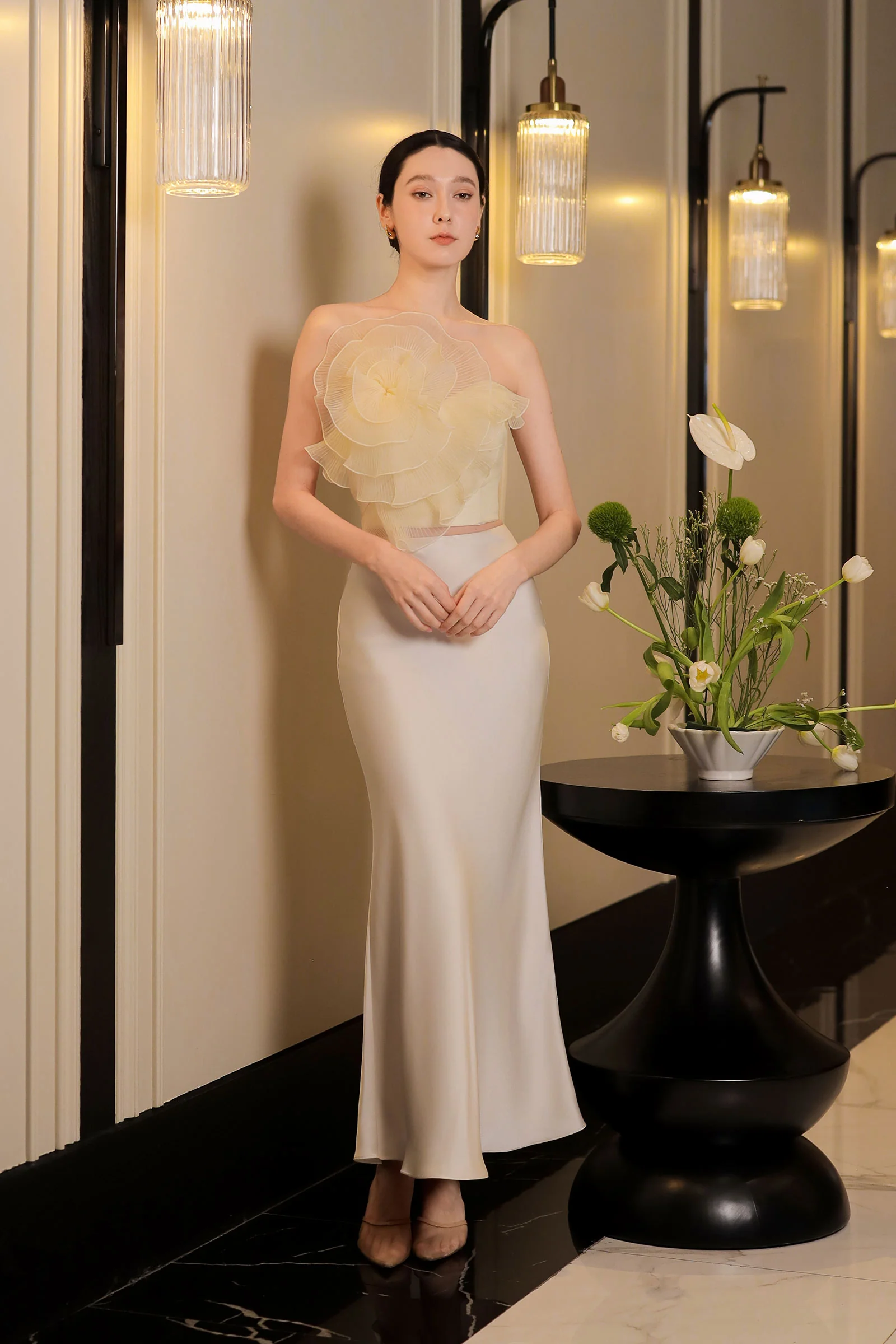 Rosalienne Bloom Padded Top (Cream) - Image 9