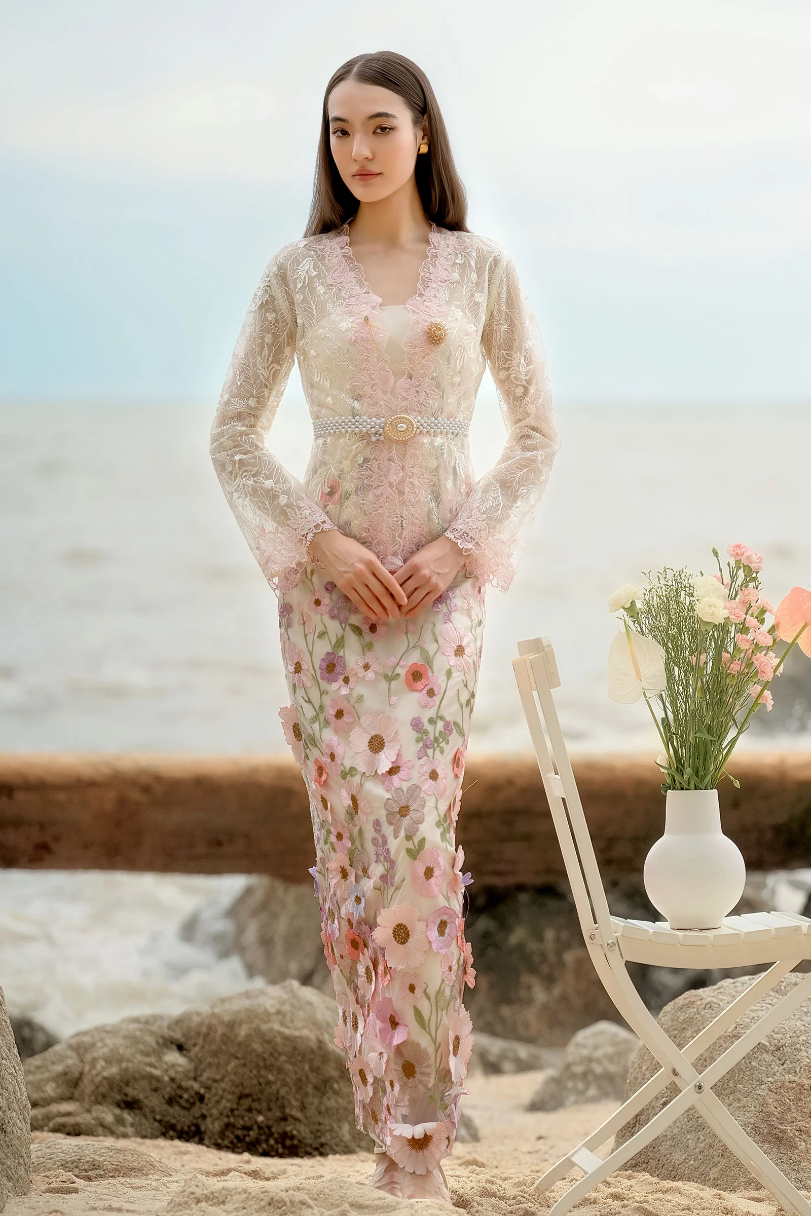 BACKORDER Roseraie Kebaya Set (Pink)