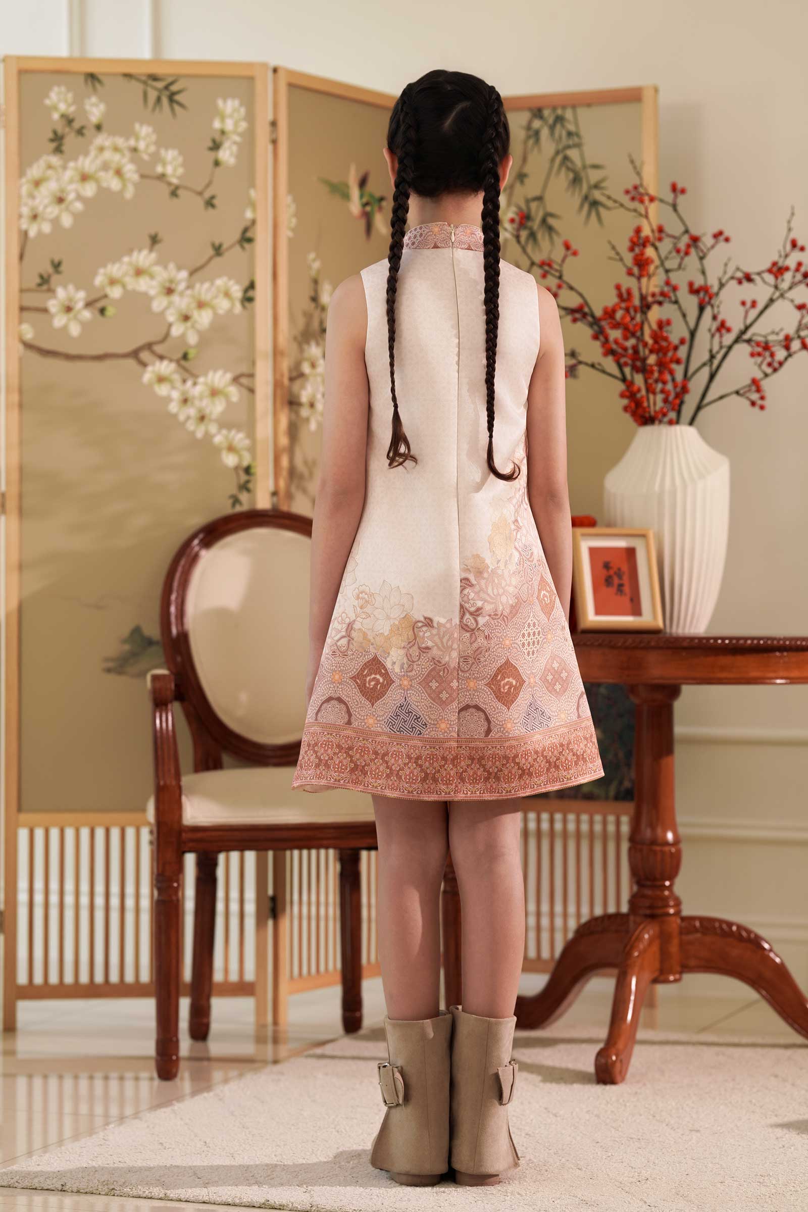 Ruiya Qipao Girls Dress (Gold) - Image 13