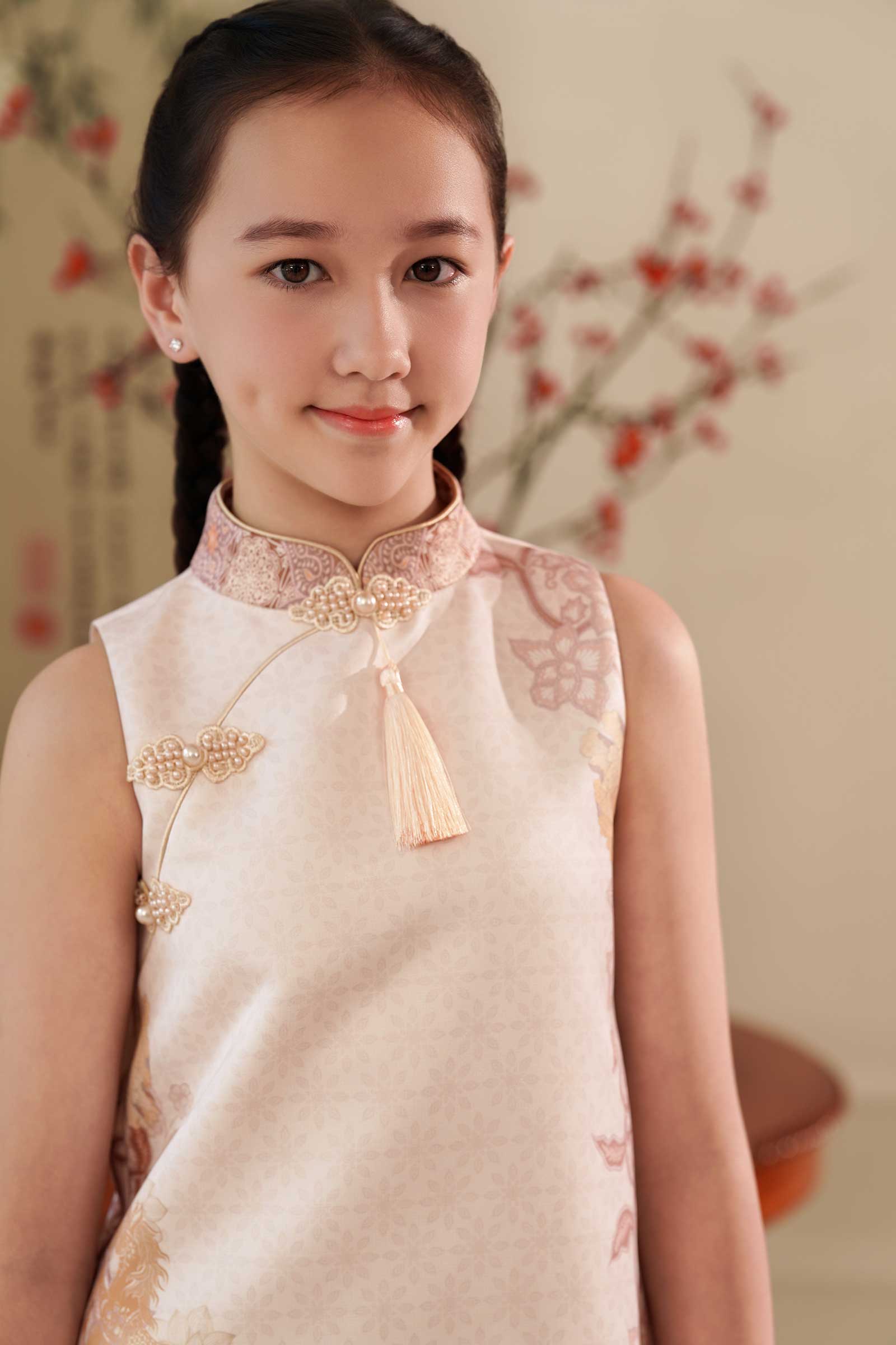 Ruiya Qipao Girls Dress (Gold) - Image 4